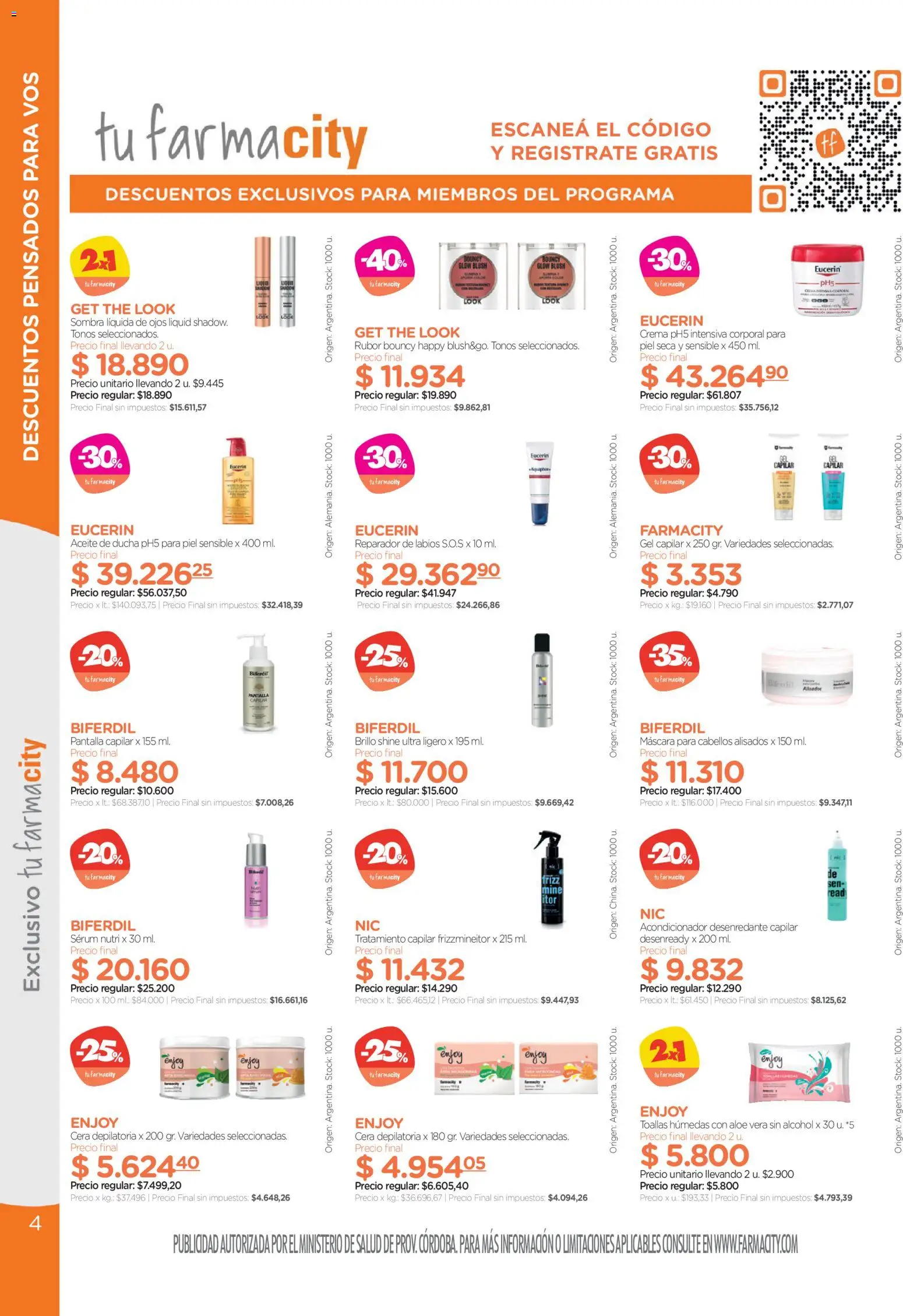 Farmacity catálogo │ válido desde el 30.04.2026 | Página: 4 | Productos: Aceite, Serum, Sombra, Acondicionador