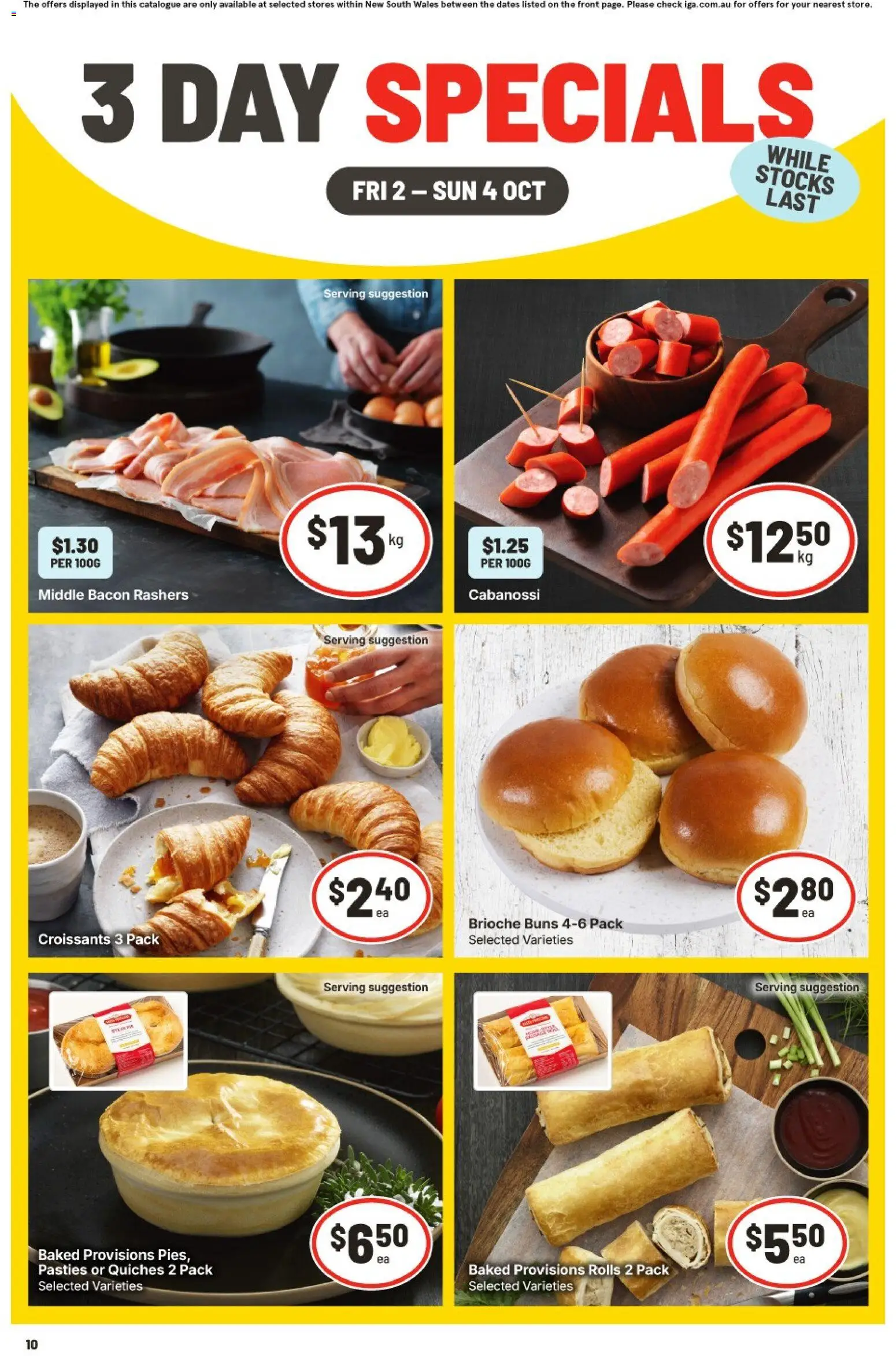 IGA catalogue - valid from 02/10/2026 | Page: 2 | Products: Brioche, Bacon