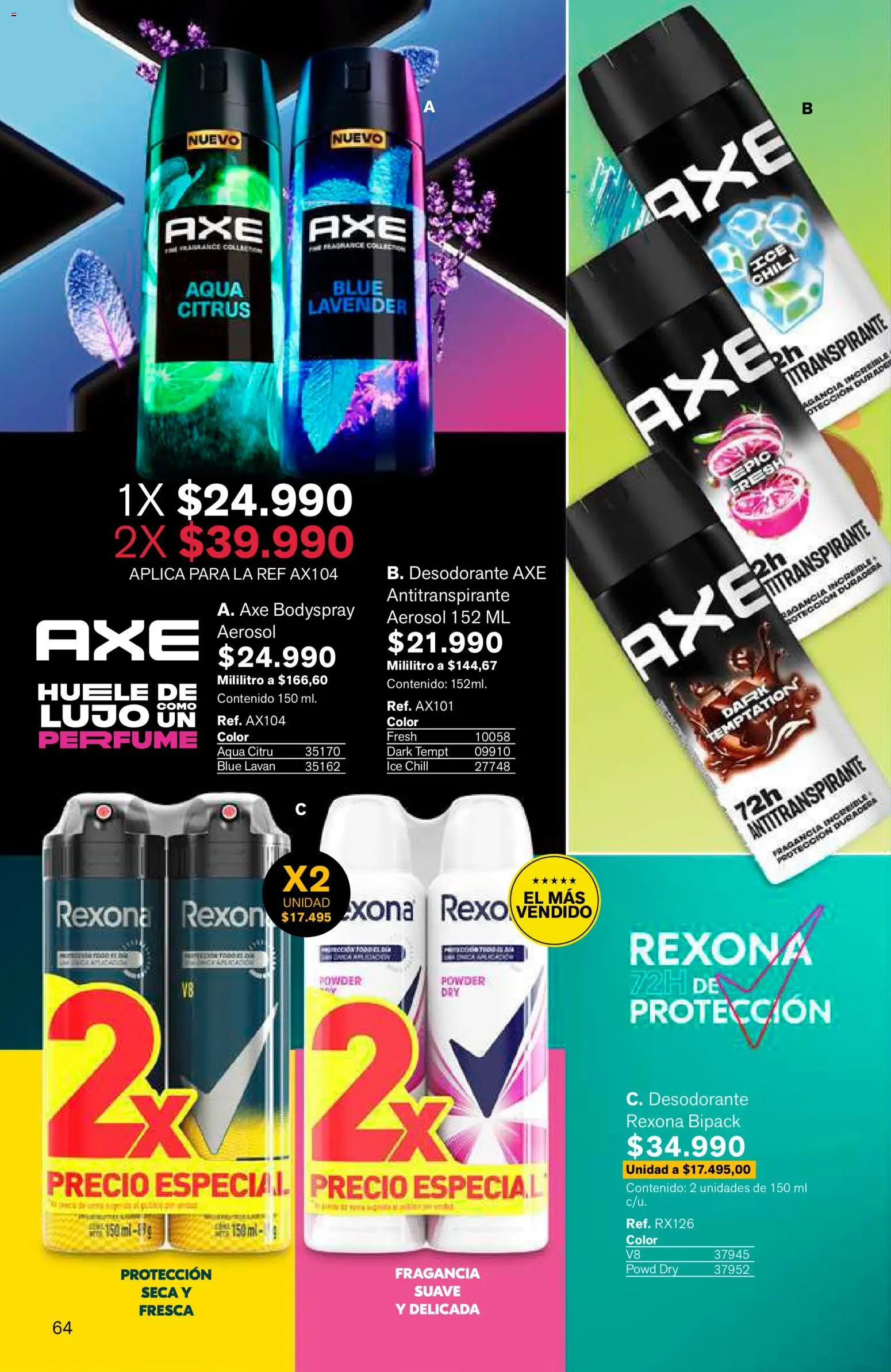 Leonisa revista - valida desde el 25/06/2026 | Página: 64 | Productos: Perfume, Fragancia, Desodorante, Antitranspirante