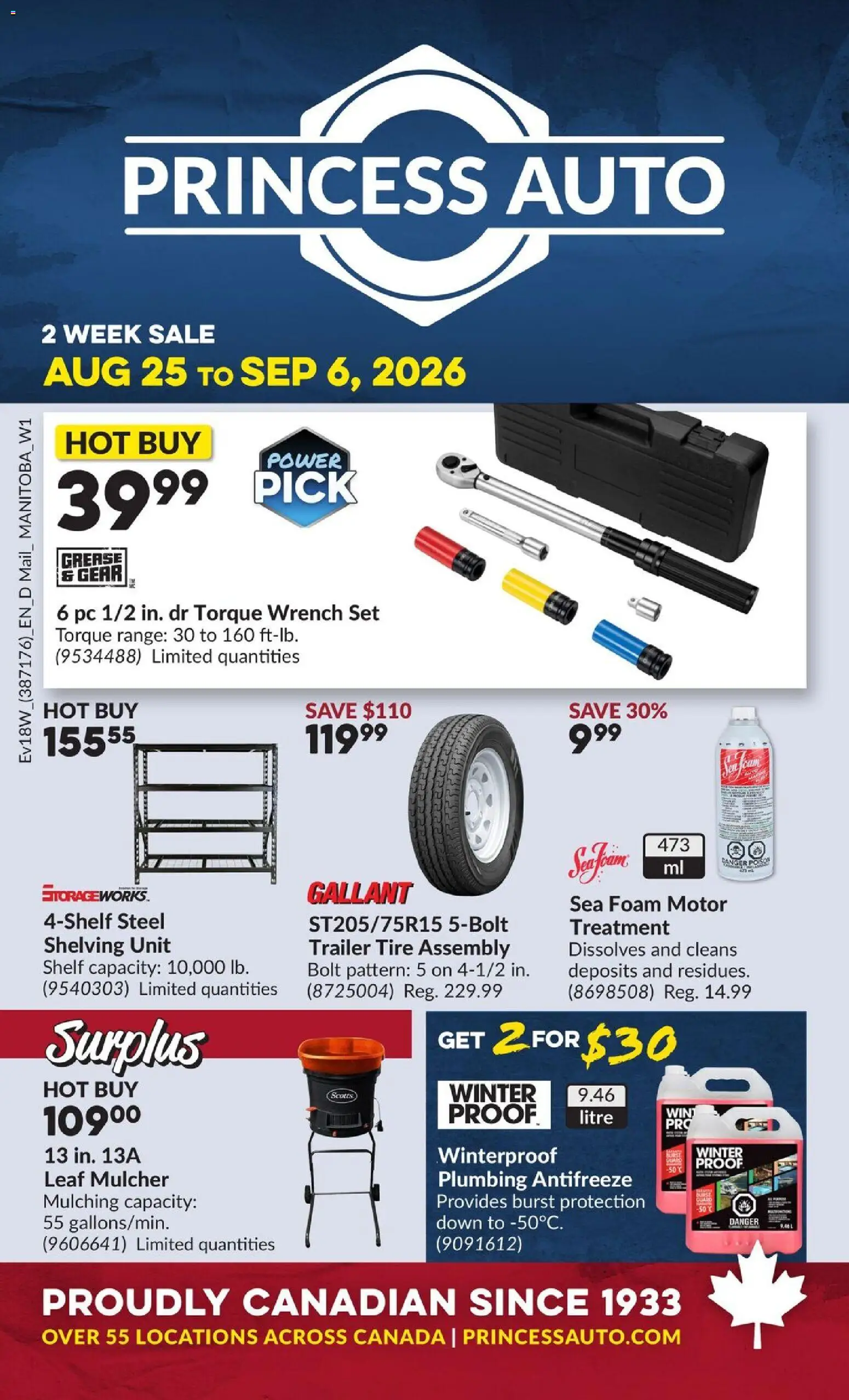 Princess Auto flyer valid from Aug 25, 2026 | Page: 91 | Products: Trailer, PC, Foam, Shelf