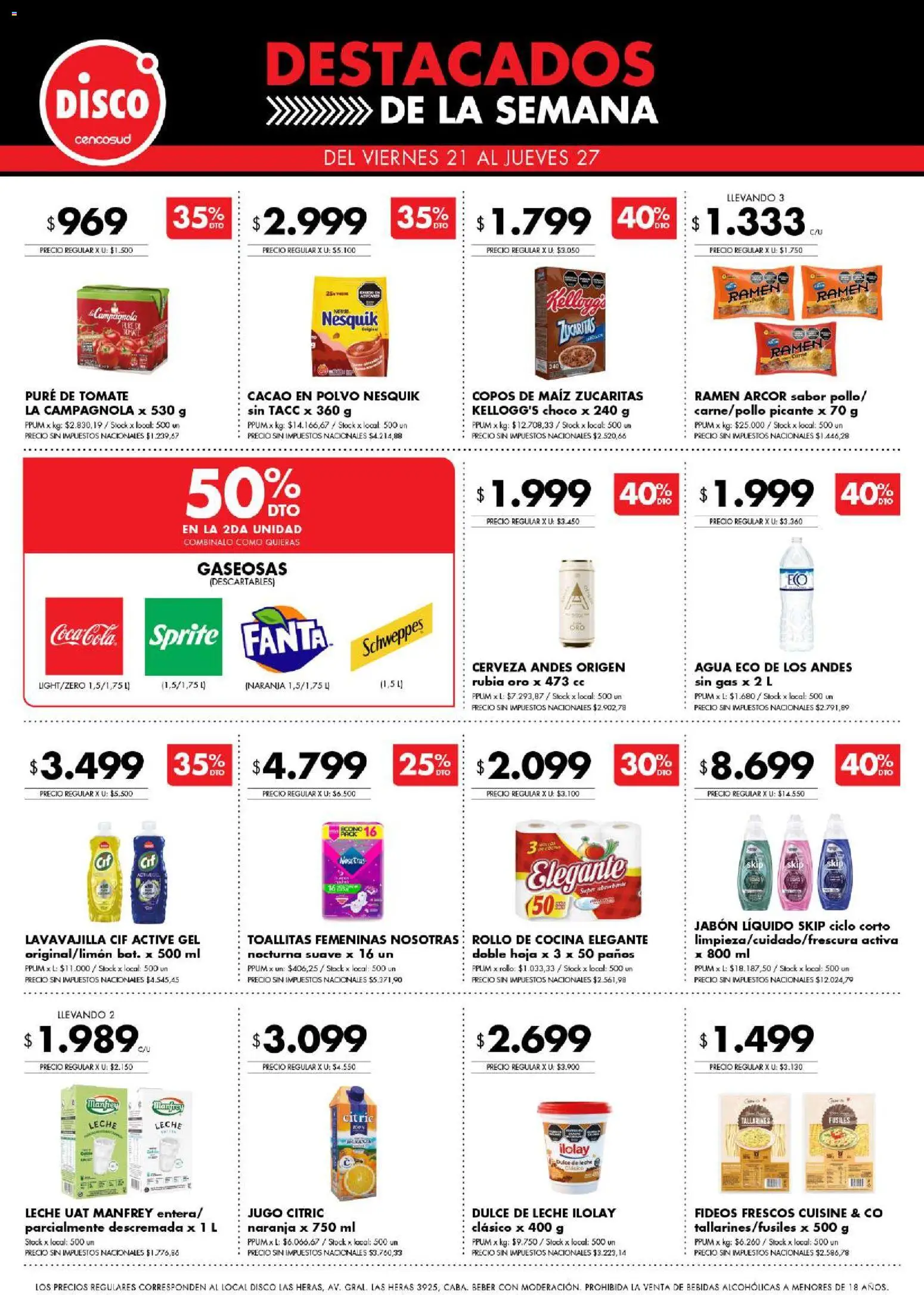 Disco ofertas │ válido desde el 20/08/2026 | Página: 9 | Productos: Sprite, Leche, Fideos, Cacao