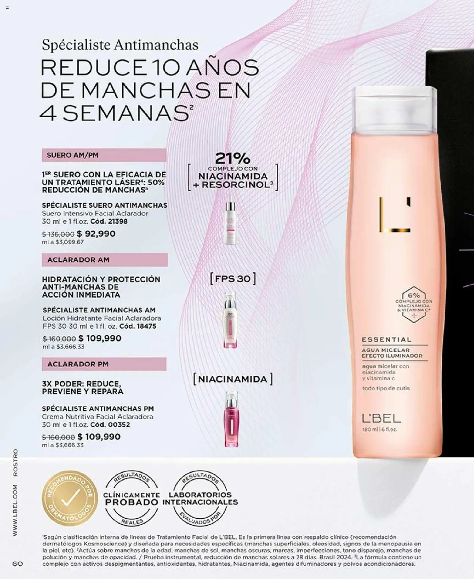L'Bel revista - valida desde el 24.04.2026 | Página: 60 | Productos: Agua micelar, Crema, Iluminador, Loción