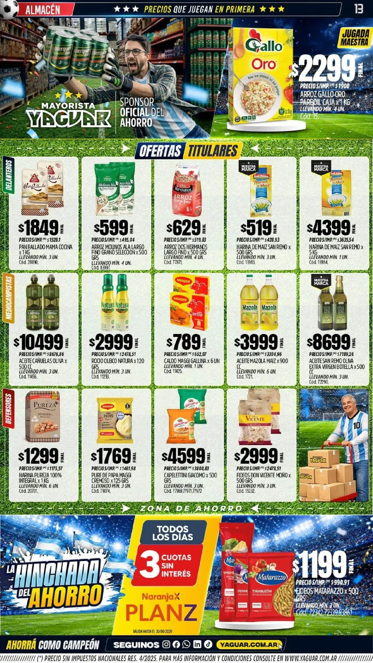 Yaguar catálogo │ válido desde el 01.06.2026 | Página: 13 | Productos: Moño, Maiz, Oliva, Fideos