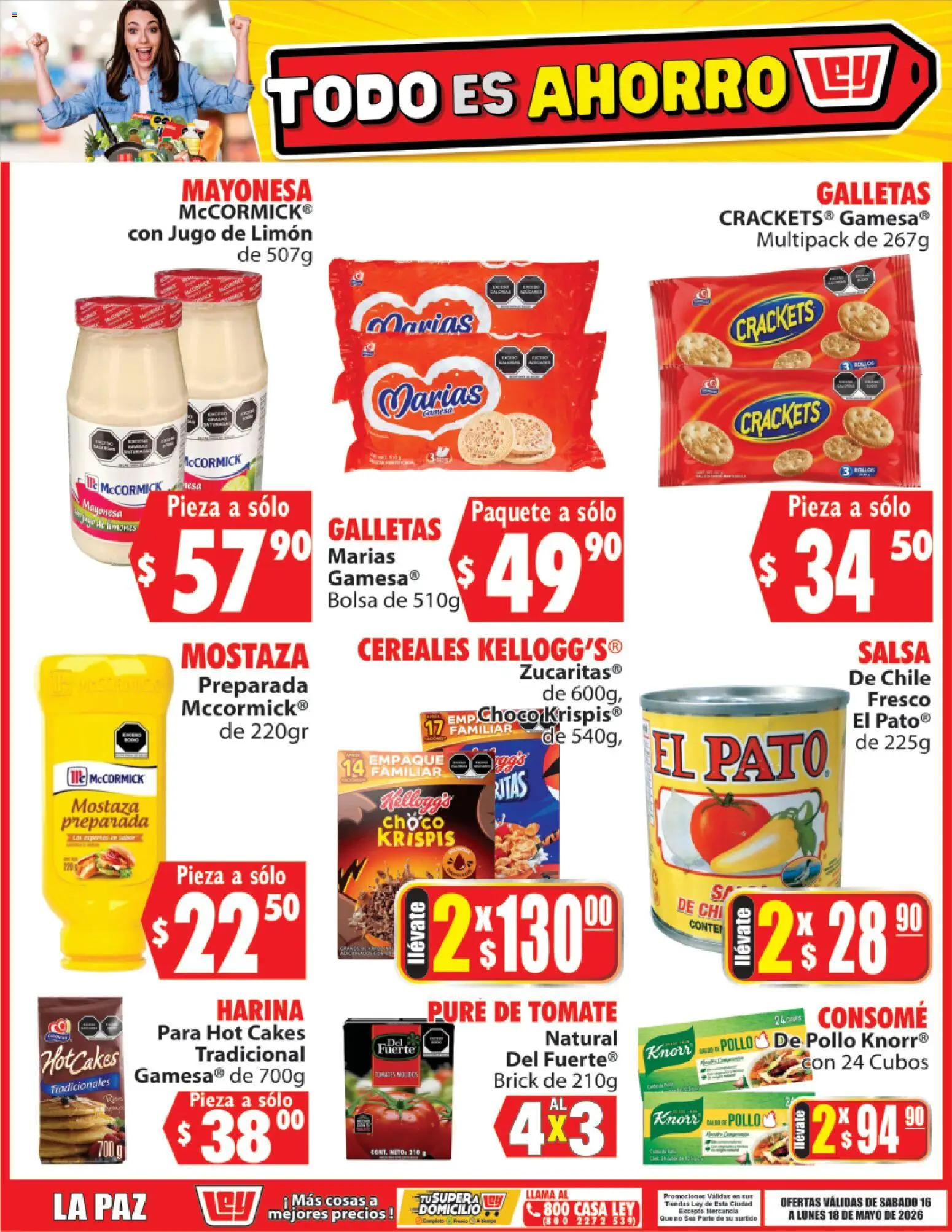 Nuevas ofertas de Casa Ley válidas en toda la República Mexicana desde el 16.05.2026. ¡Encuentra las mejores ofertas en Casa Ley folleto Todo es ahorro! | Página: 2 | Productos: Pollo, Bolsa, Tomate, Limón