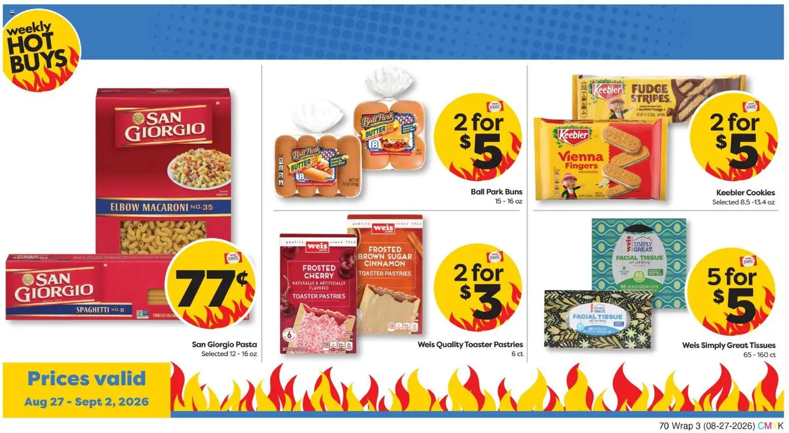 Weis Grand Re-opening - valid from 08/27/2026 | Page: 7 | Products: Toaster, Tissues, Spaghetti, Pastries