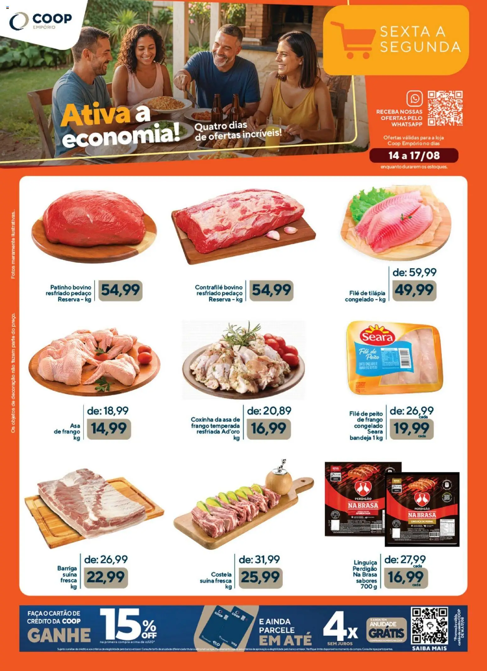 Coop Folheto - válido de 14/08/2026 | Página: 1 | Produtos: Decoração, Linguiça, Tilápia, Filé de tilápia