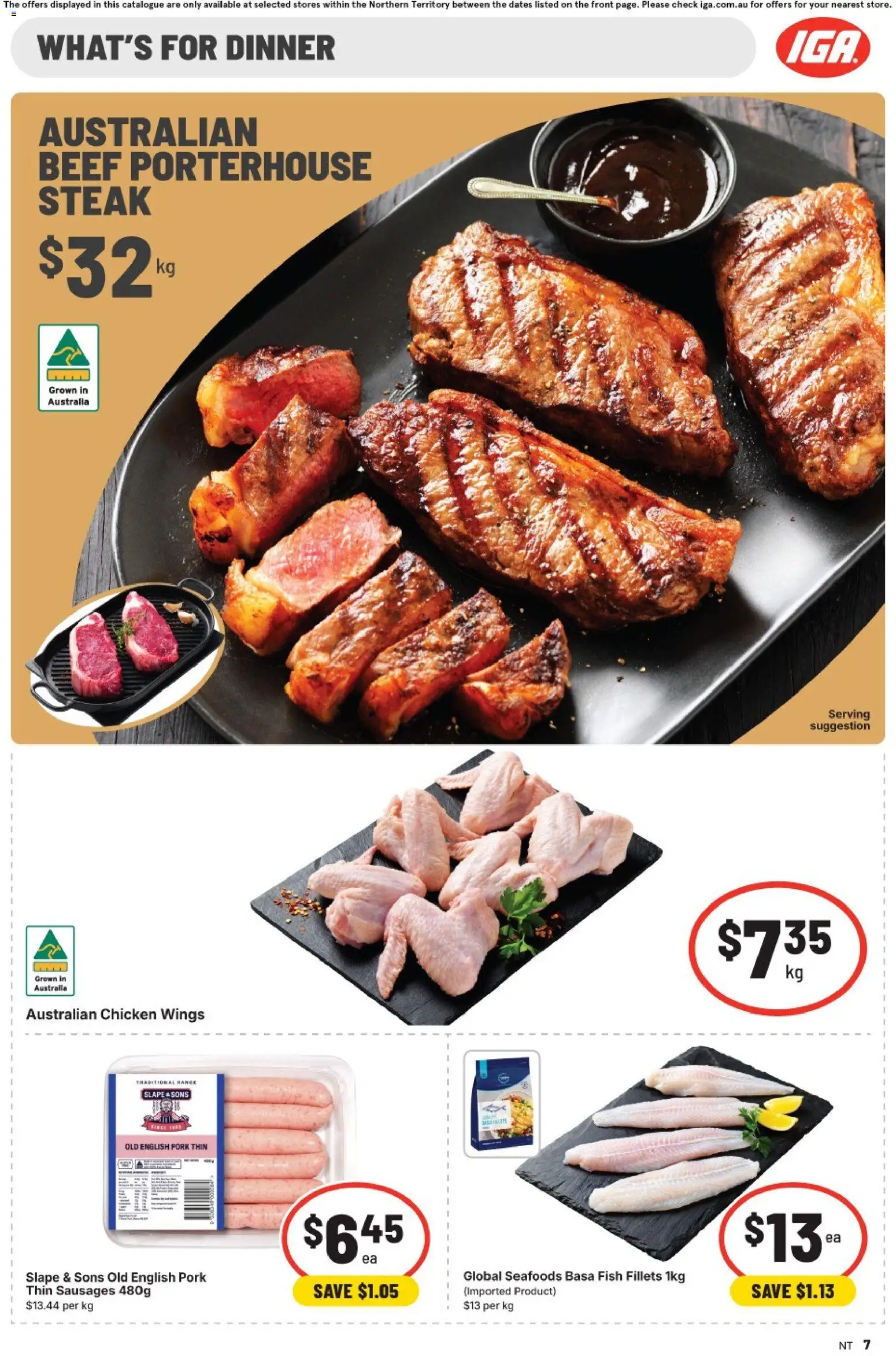 IGA catalogue - valid from 08/07/2026 | Page: 7 | Products: Pork, Fish, Beef, Steak