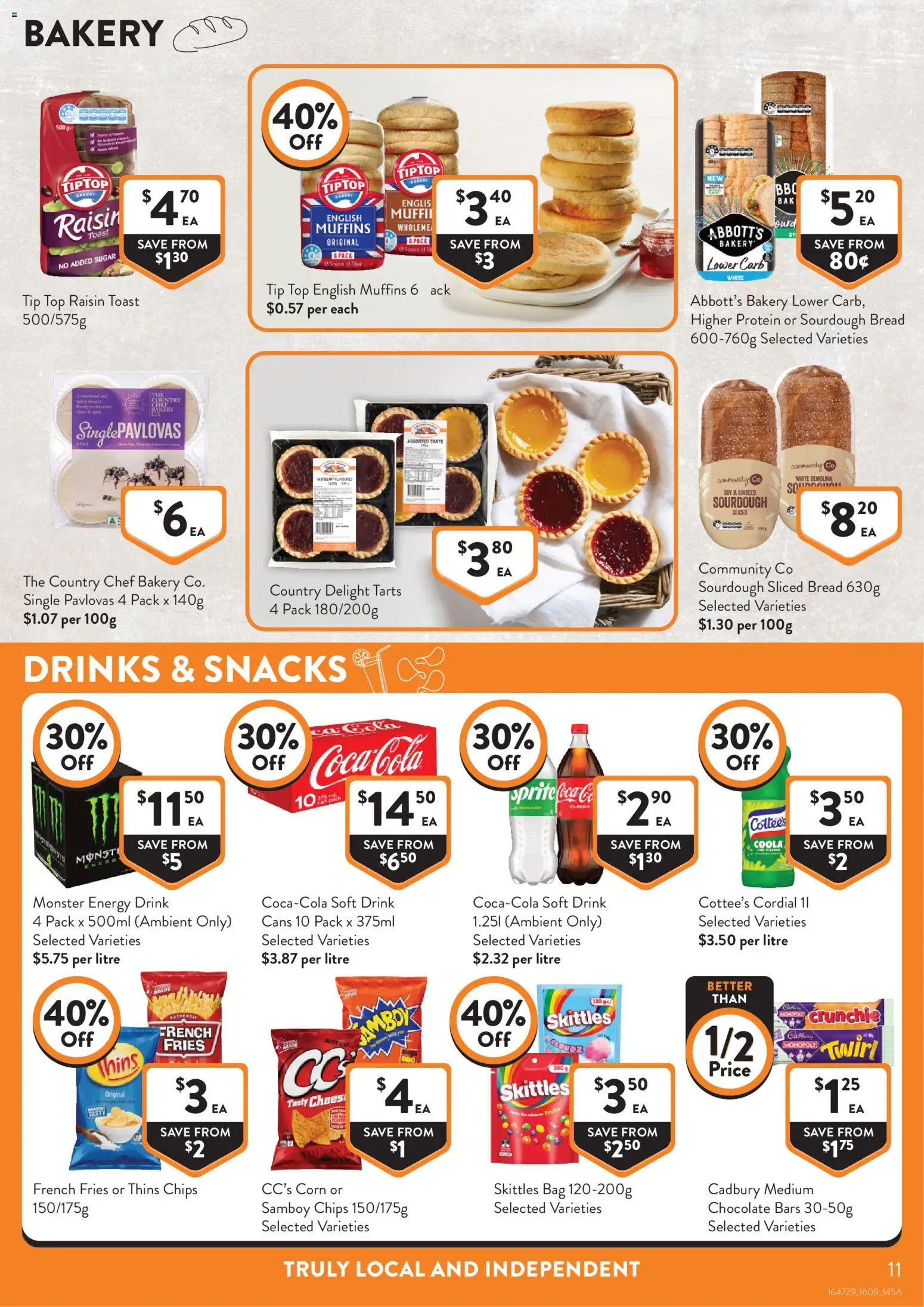 Foodworks catalogue - valid from 16/09/2026 | Page: 11 | Products: Snacks, Bread, French fries, Sprite