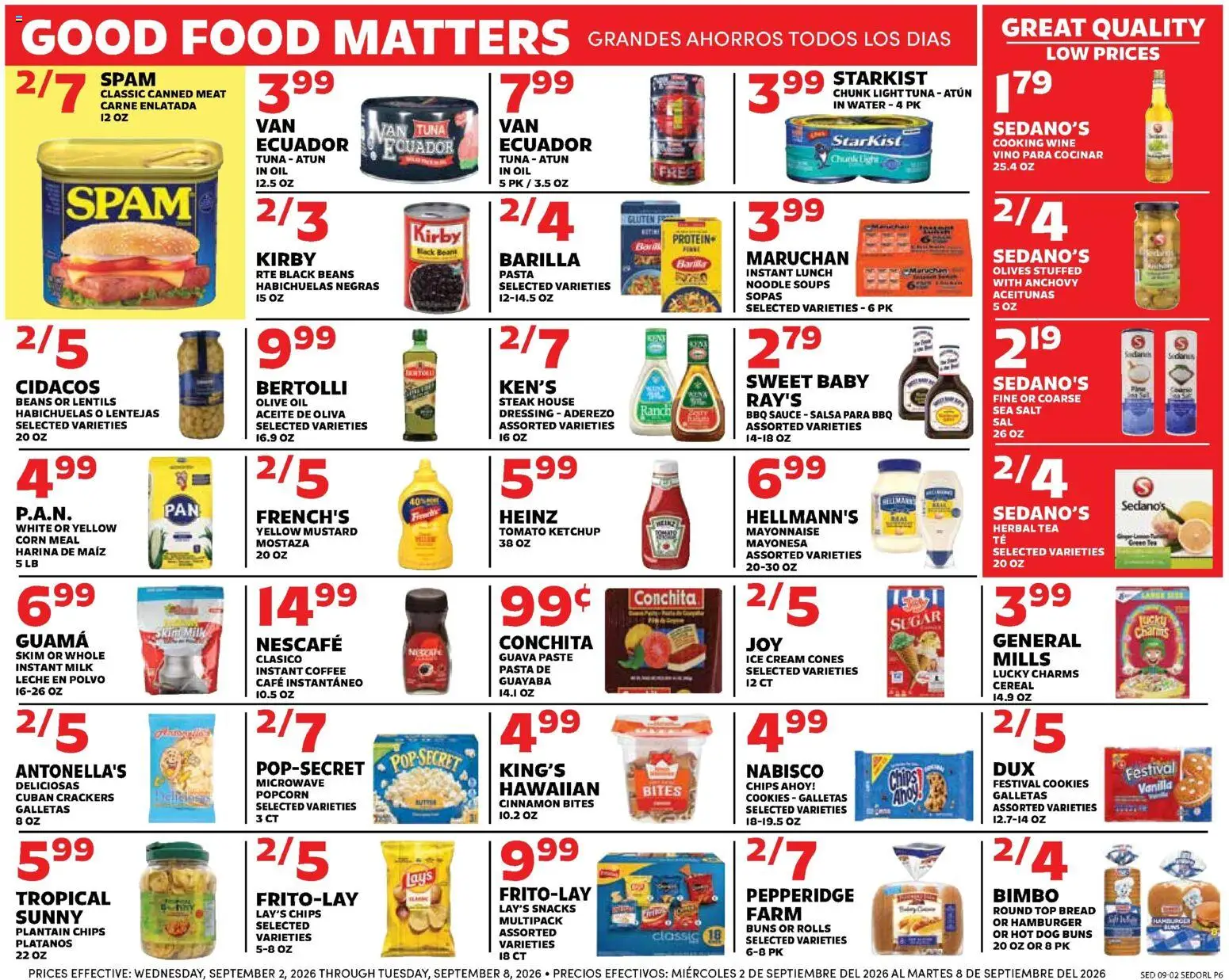 Sedano's Weekly Ad - valid from 09/02/2026 | Page: 6 | Products: Popcorn, Meat, Ketchup, Cookies