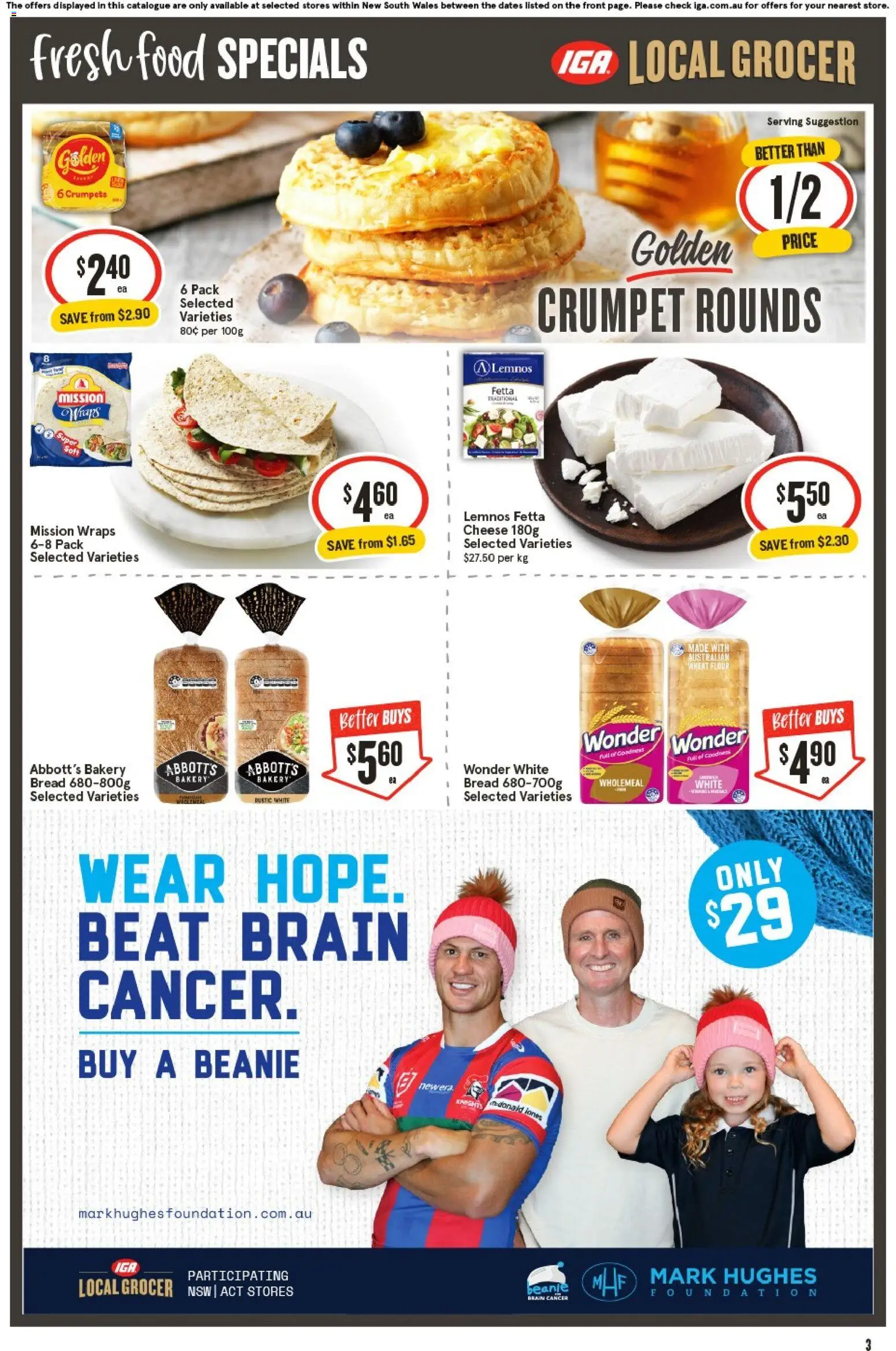 IGA catalogue - valid from 01/07/2026 | Page: 4 | Products: Crumpets, Bread, Wheat, Bakery