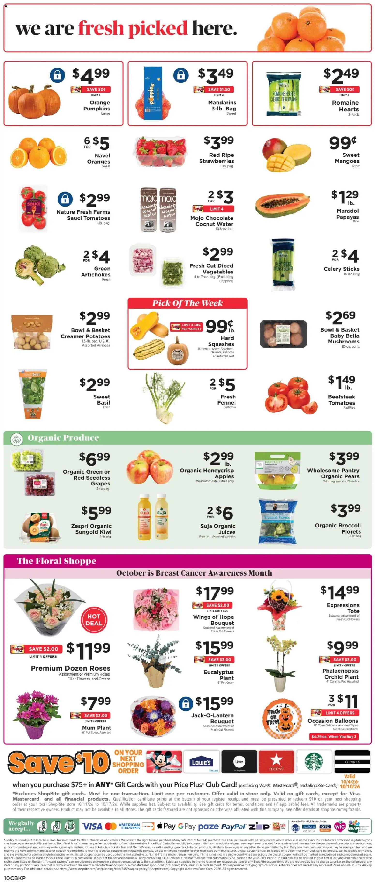 ShopRite Weekly Ad - valid from 10/04/2026 | Page: 12 | Products: Beverages, Mandarins, Chocolate, Strawberries