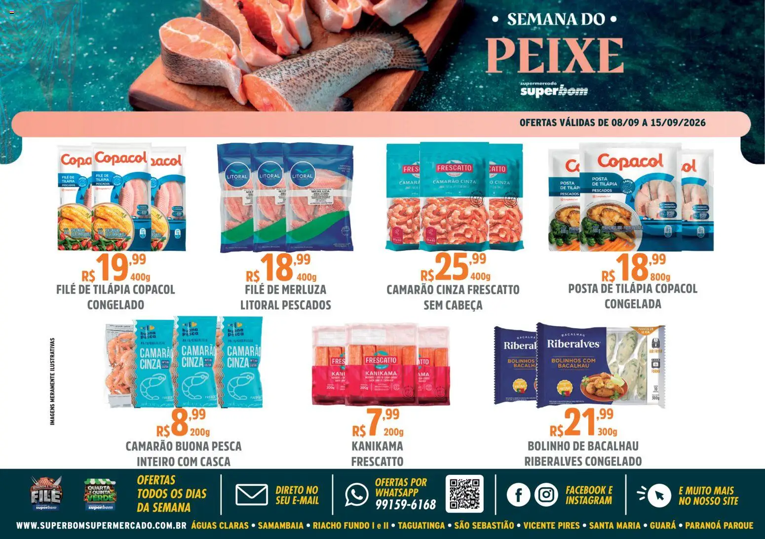 Superbom Folheto - válido de 08/09/2026 | Página: 1 | Produtos: Bacalhau, Camarão, Copa, Peixe