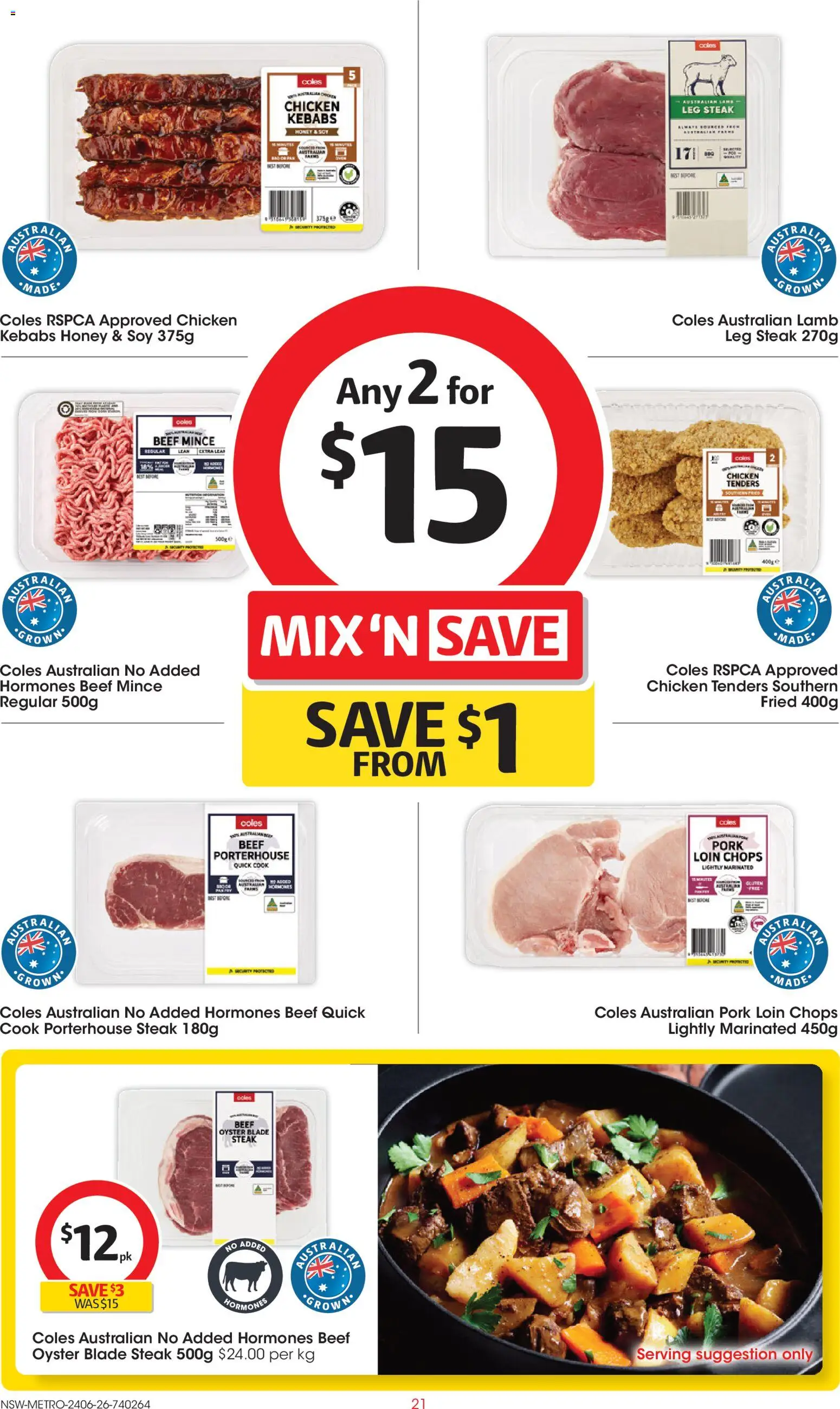 Coles catalogue - valid from 24/06/2026 | Page: 21 | Products: Honey, Chicken, Pork, Steak