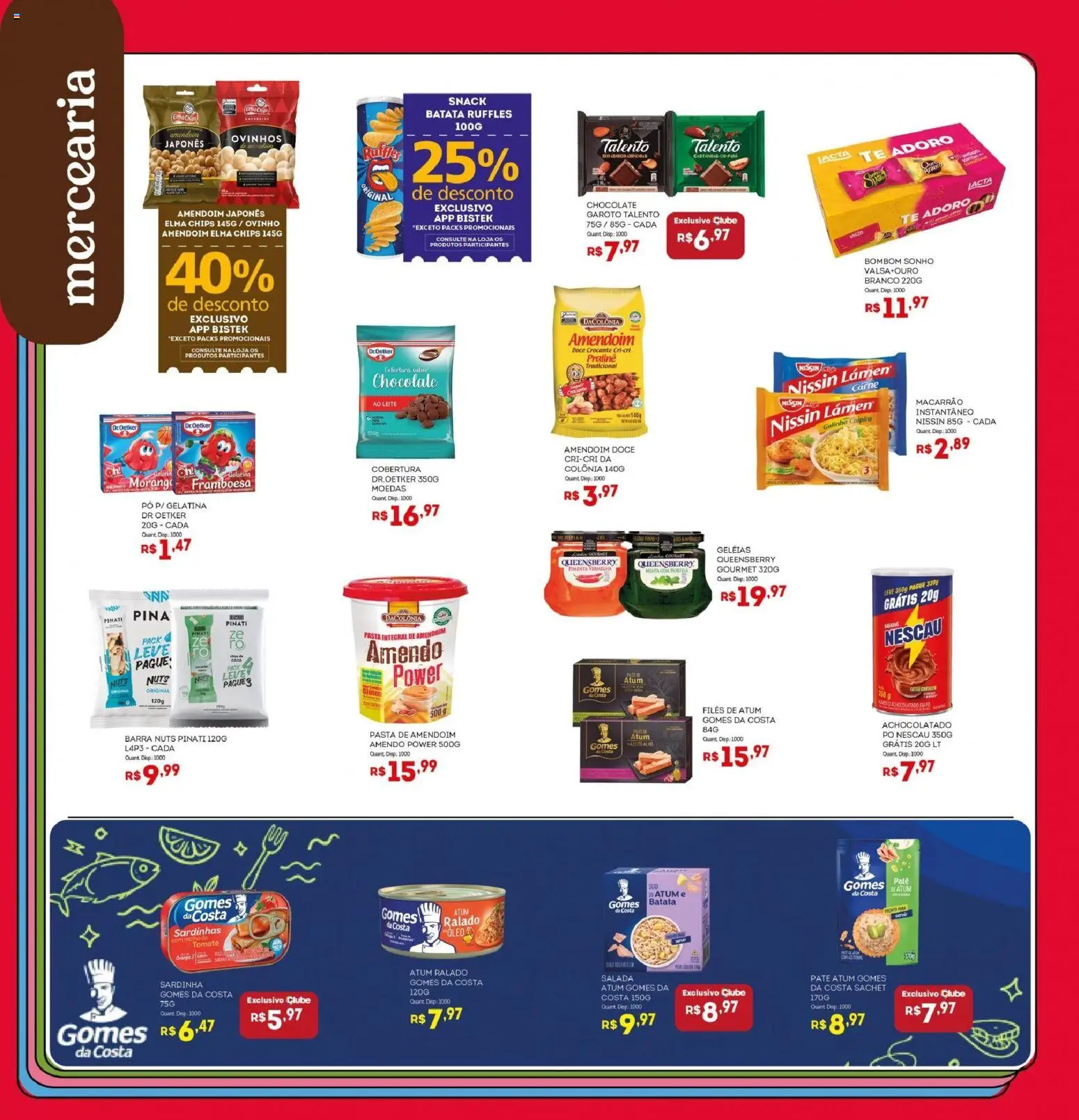 Bistek Supermercados Folheto - válido de 23/09/2026 | Página: 3 | Produtos: Sonho, Macarrão, Salada, Sardinha