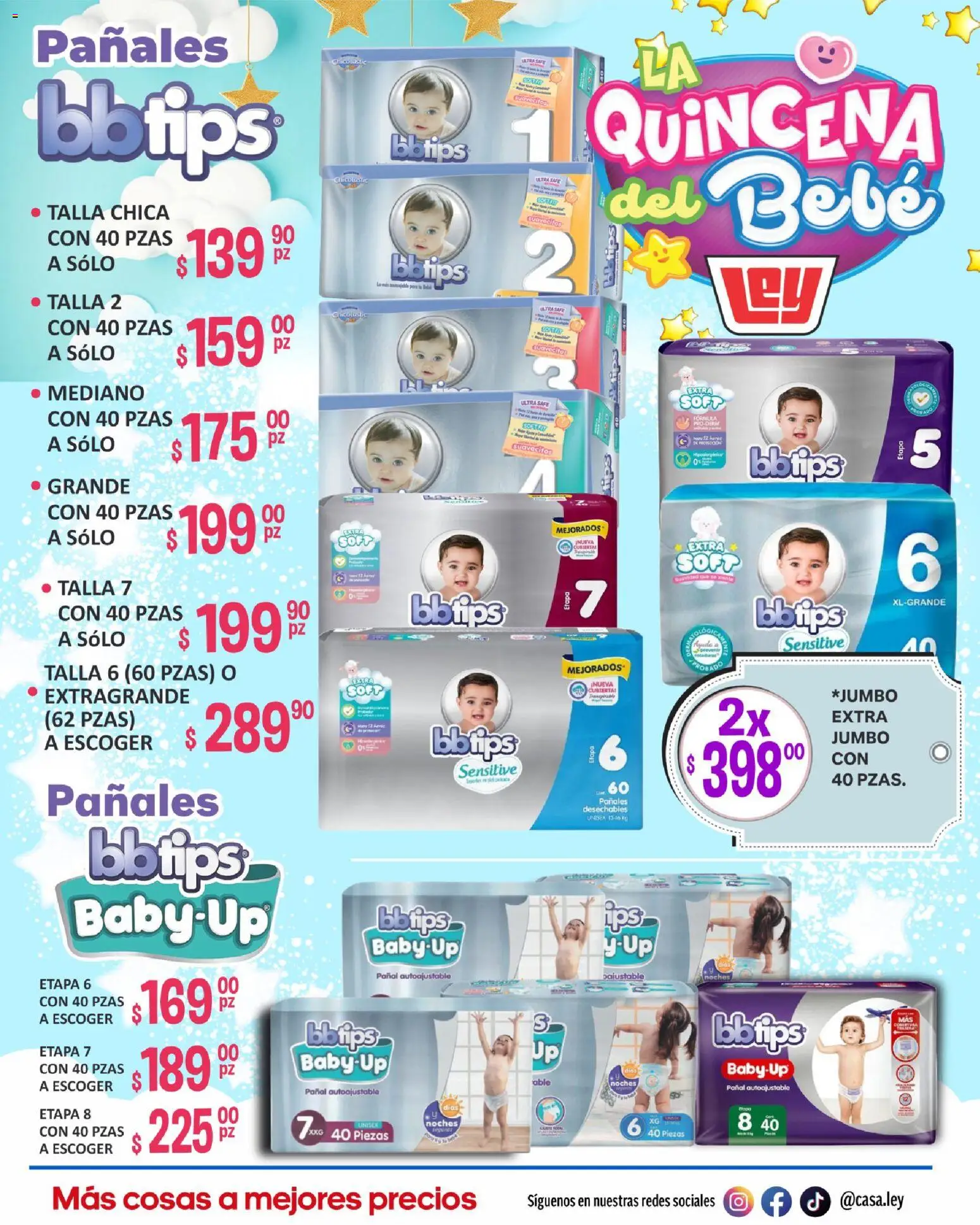Nuevas ofertas de Casa Ley válidas en toda la República Mexicana desde el 16.05.2026. ¡Encuentra las mejores ofertas en Casa Ley folleto La Quincena del Bebé interior! | Página: 9 | Productos: Pañales