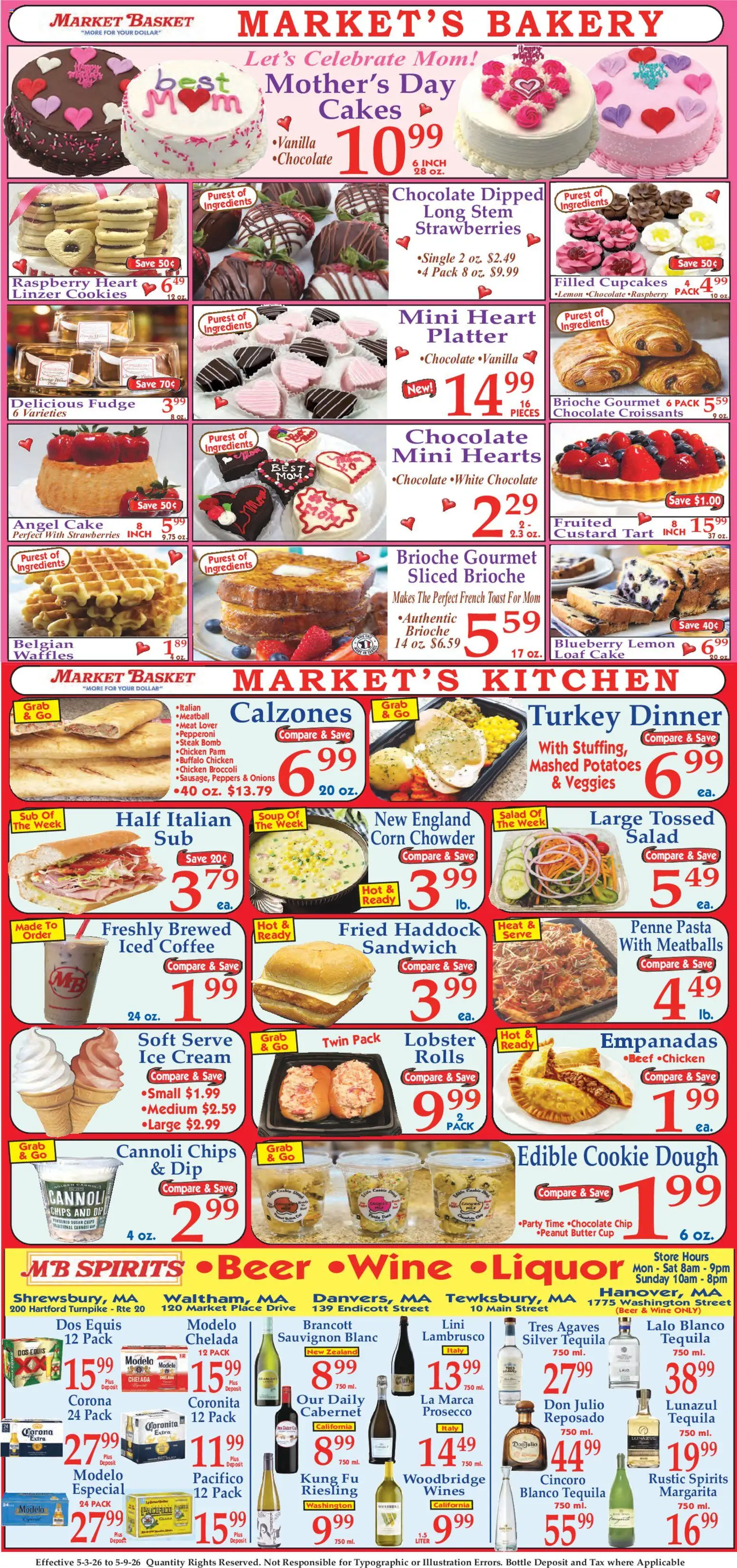 Market Basket Ad - valid from 03.05.2026 | Page: 8 | Products: Coffee, Wine, Strawberries, Cream