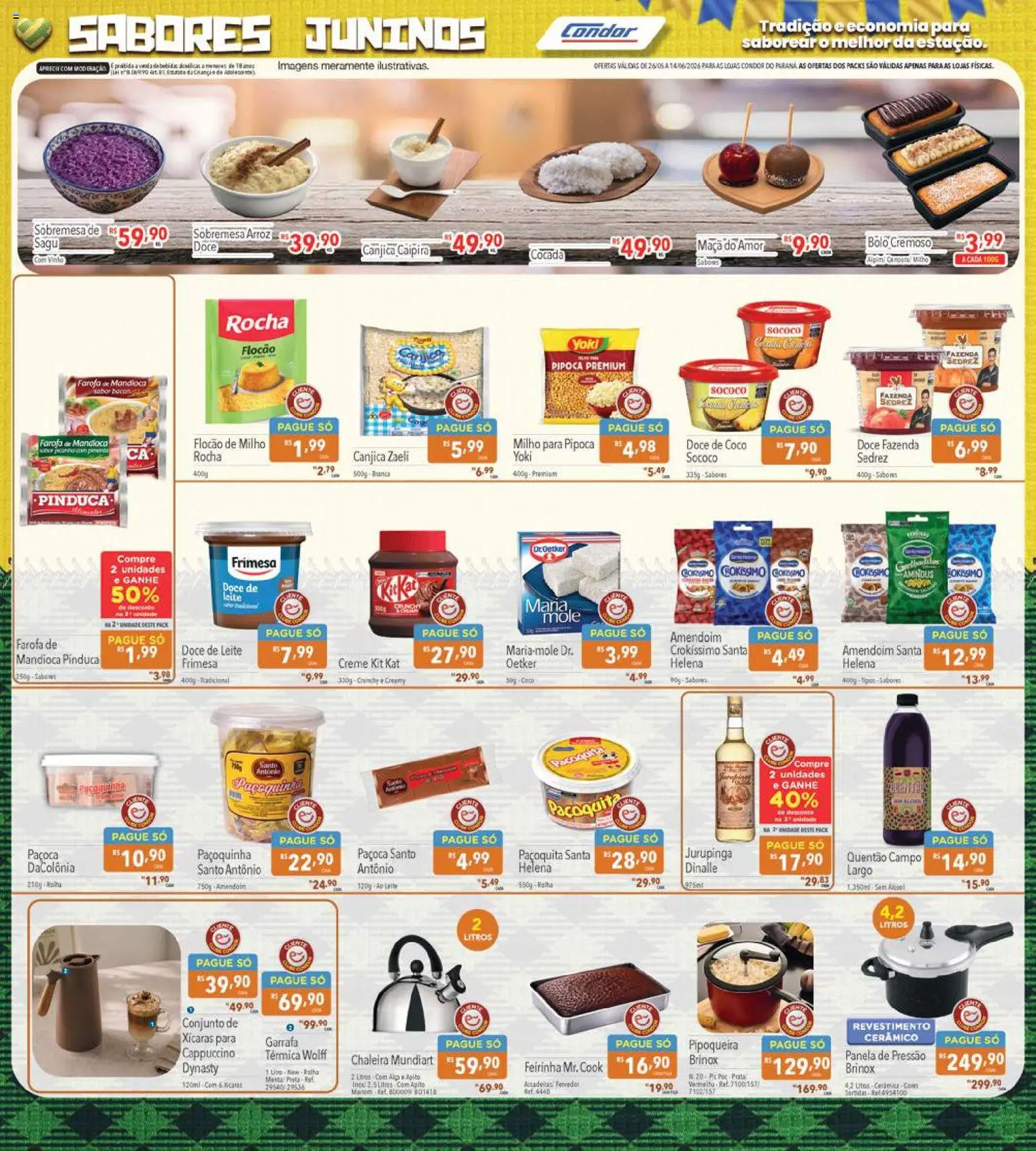 Supermercados Condor Folheto - válido de 26.05.2026 | Página: 10 | Produtos: Coco, Kit Kat, Creme, Paçoca