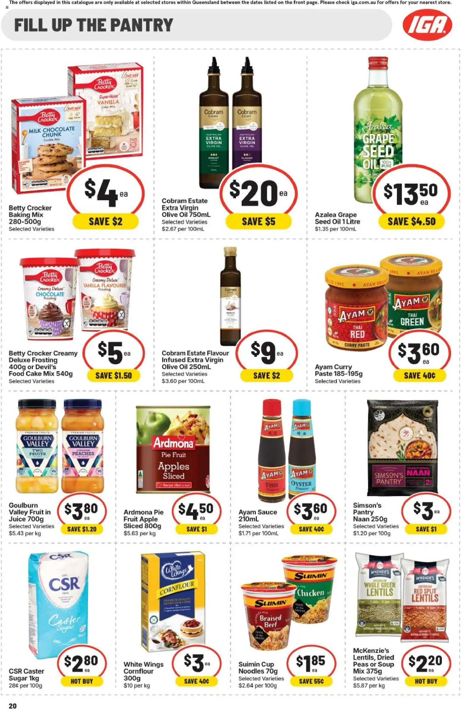 IGA catalogue - valid from 01/07/2026 | Page: 20 | Products: Milk, Juice, Olive oil, Soup