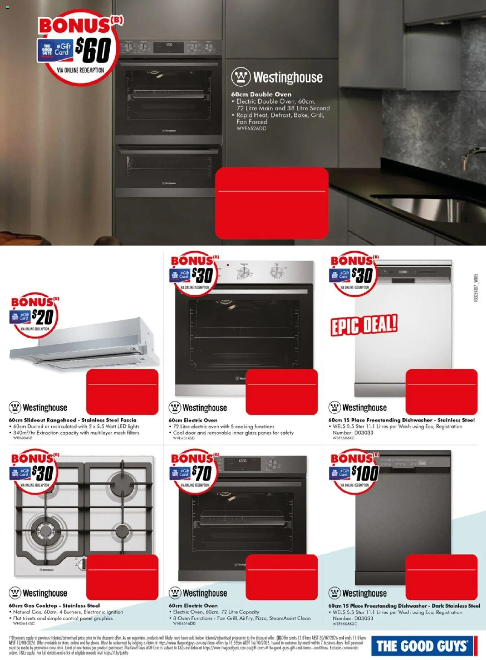 The Good Guys catalogue - valid from 30/07/2026 | Page: 3 | Products: Door, Oven, Cooktop, Dishwasher