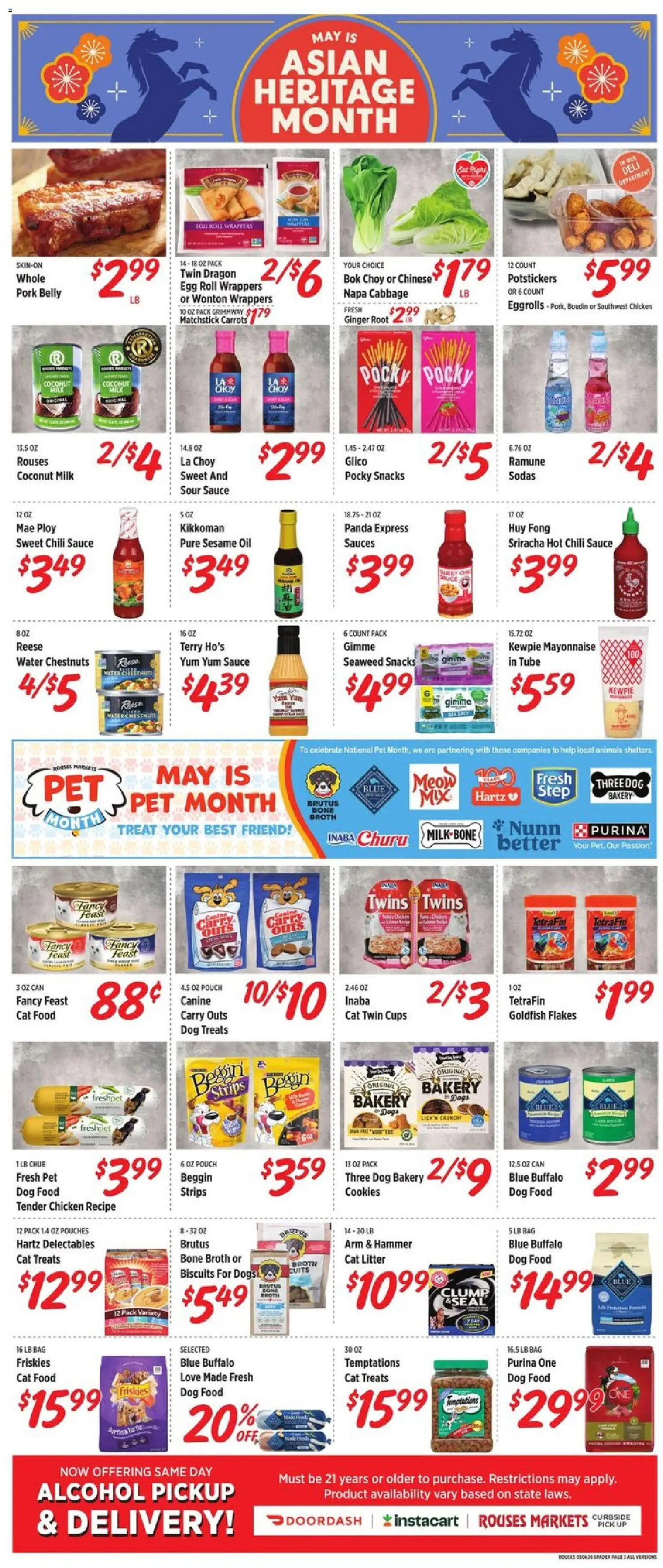 Rouses Weekly Ad - valid from 06.05.2026 | Page: 9 | Products: Bakery, Dog Treats, Sauce, Cabbage