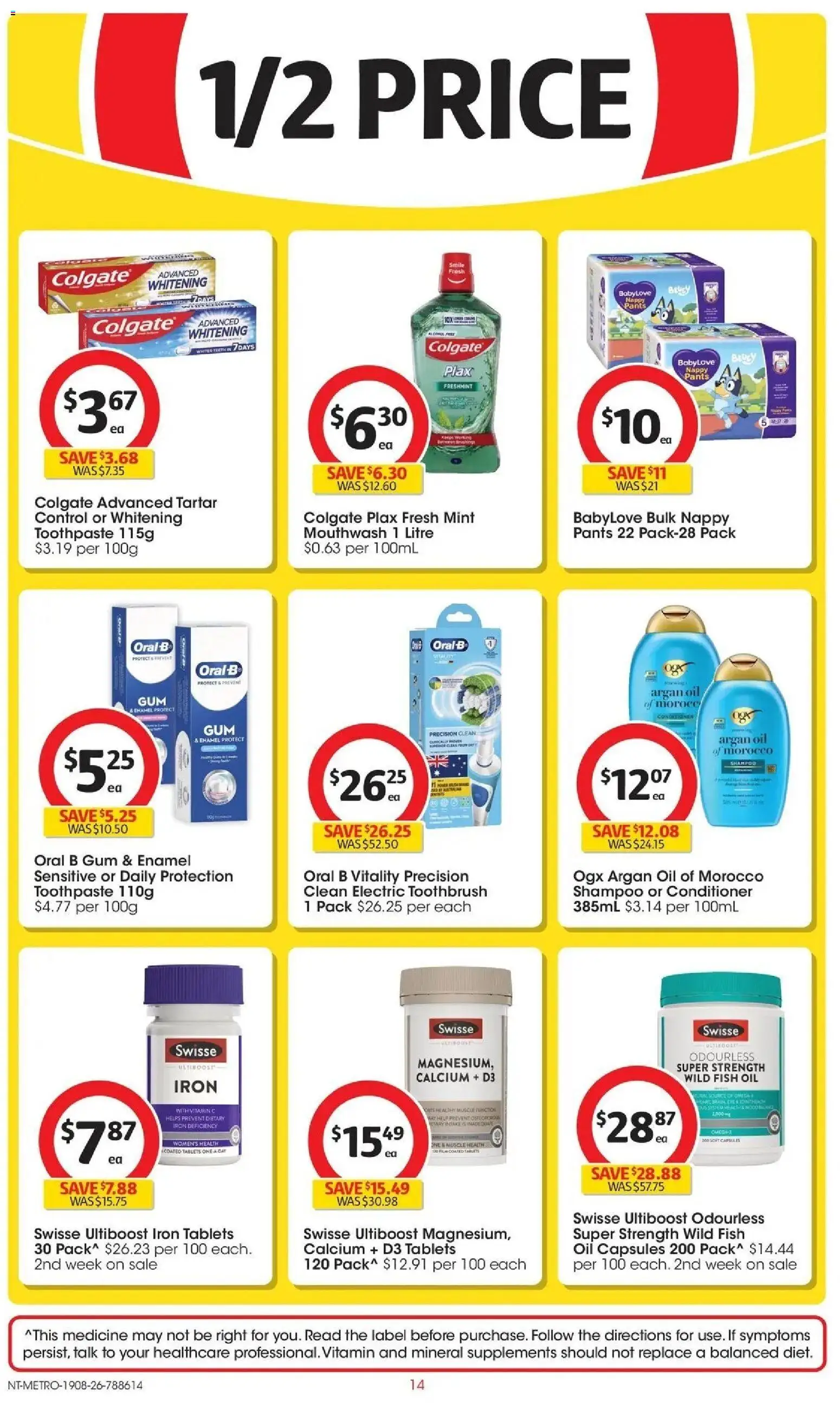 Coles catalogue - valid from 20/08/2026 | Page: 14 | Products: Conditioner, Mouthwash, Argan oil, Electric toothbrush