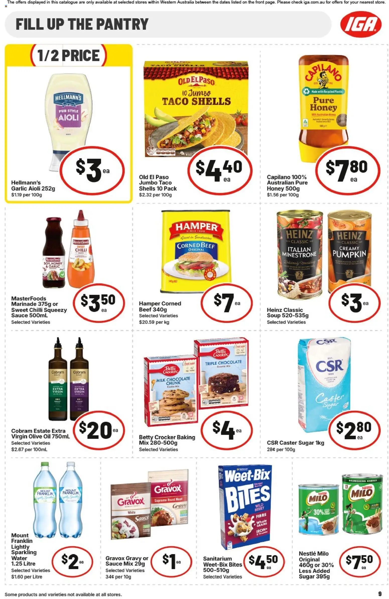 IGA catalogue - valid from 01/07/2026 | Page: 9 | Products: Oil, Water, Sugar, Garlic