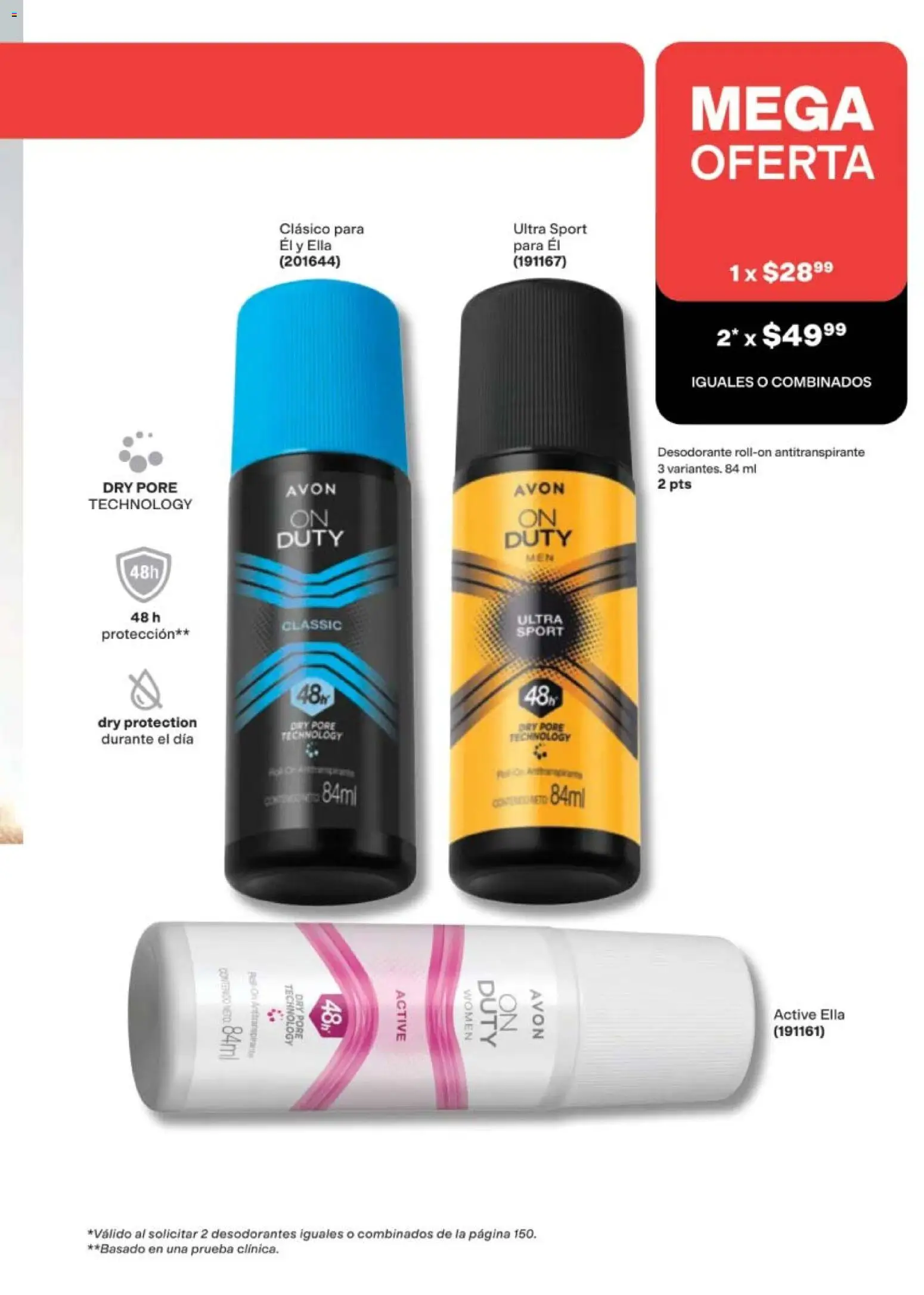 Nuevas ofertas de AVON válidas en toda la República Mexicana desde el 11/09/2026. ¡Encuentra las mejores ofertas en AVON campaña 14 2026! | Página: 147 | Productos: Desodorante, Antitranspirante