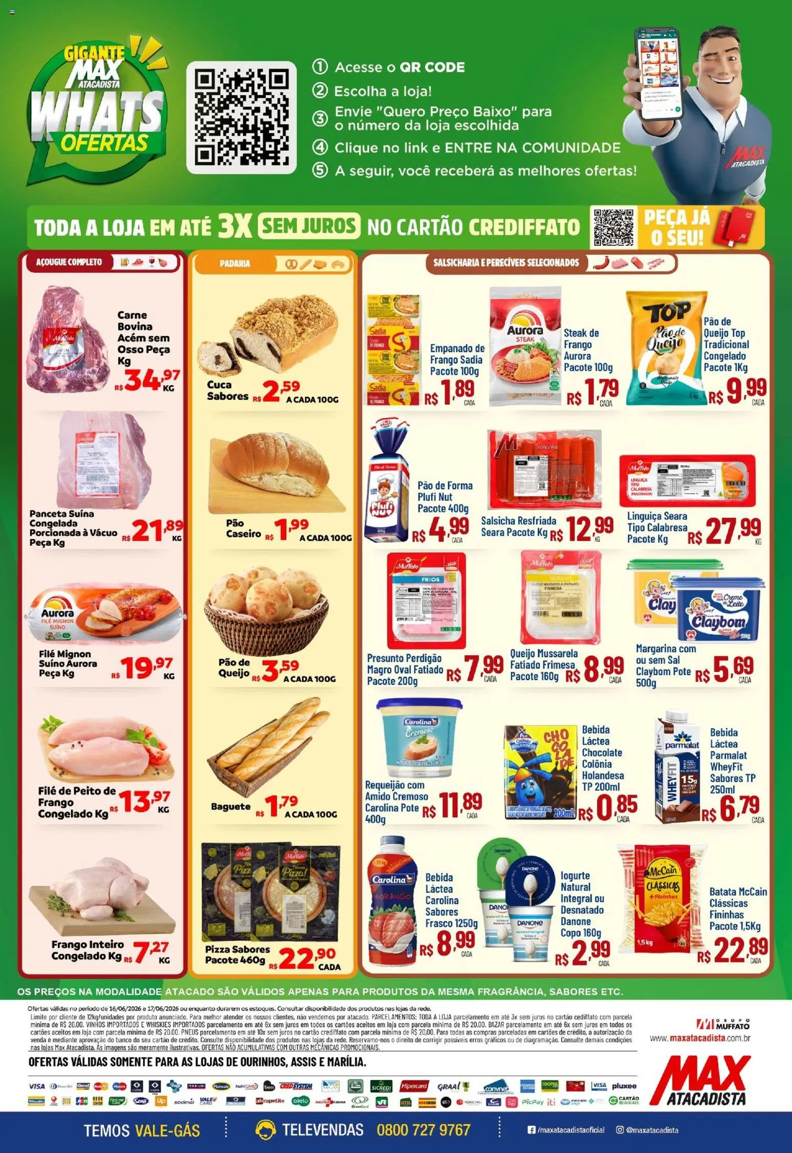 Max Atacadista Folheto - válido de 16.06.2026 | Página: 2 | Produtos: Salsicha, Pneus, Creme, Batata