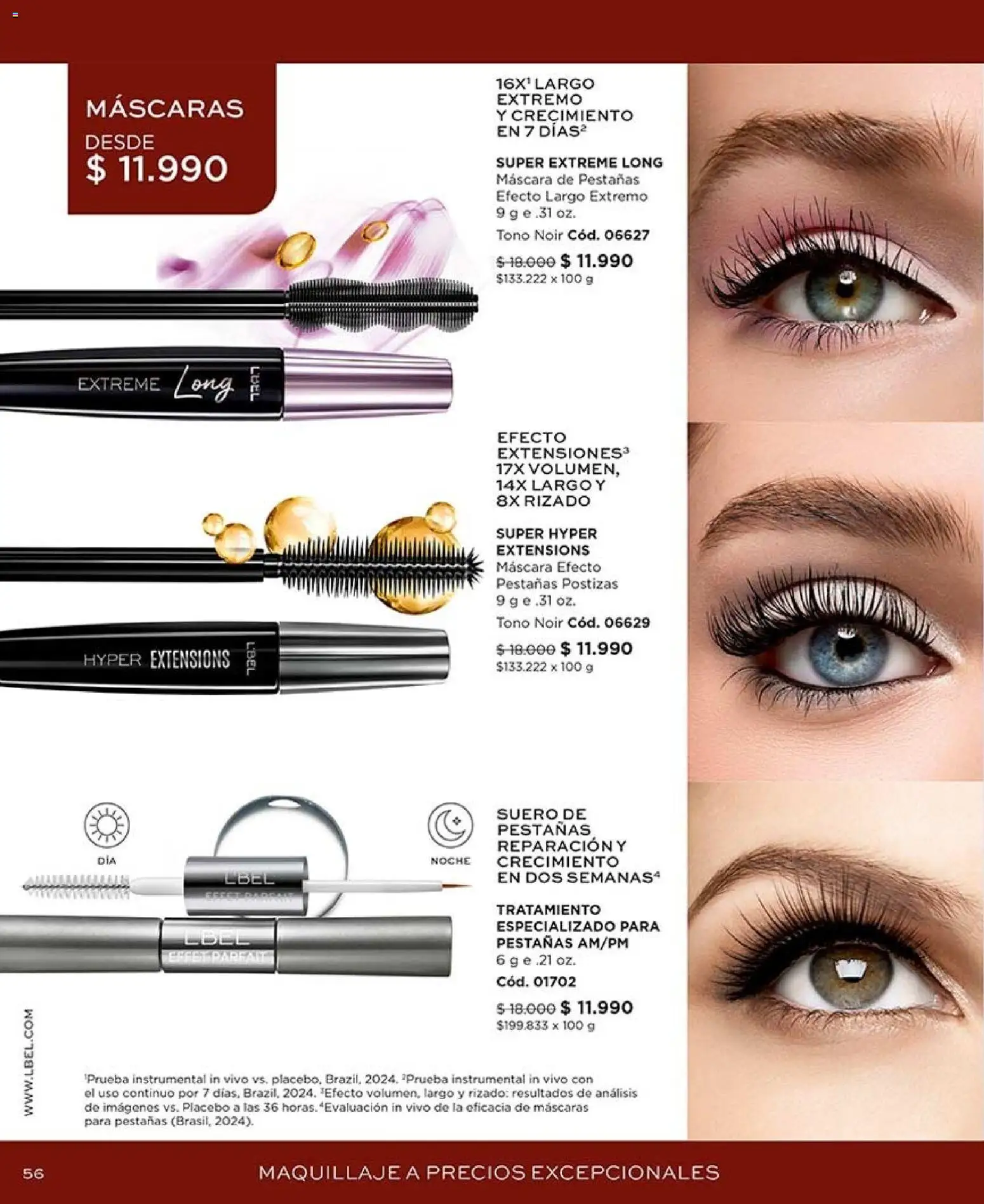 Catálogo L'Bel Campaña 15 │ válido desde el 06.09.2026 | Página: 56 | Productos: Maquillaje, Máscara, Pestañas postizas