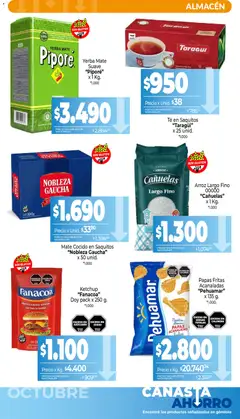 Vista previa La Anonima - Canasta Ahorro válido desde el 01/10/2026 | Página: 5 | Productos: Papas, Té, Mate cocido, Canasta