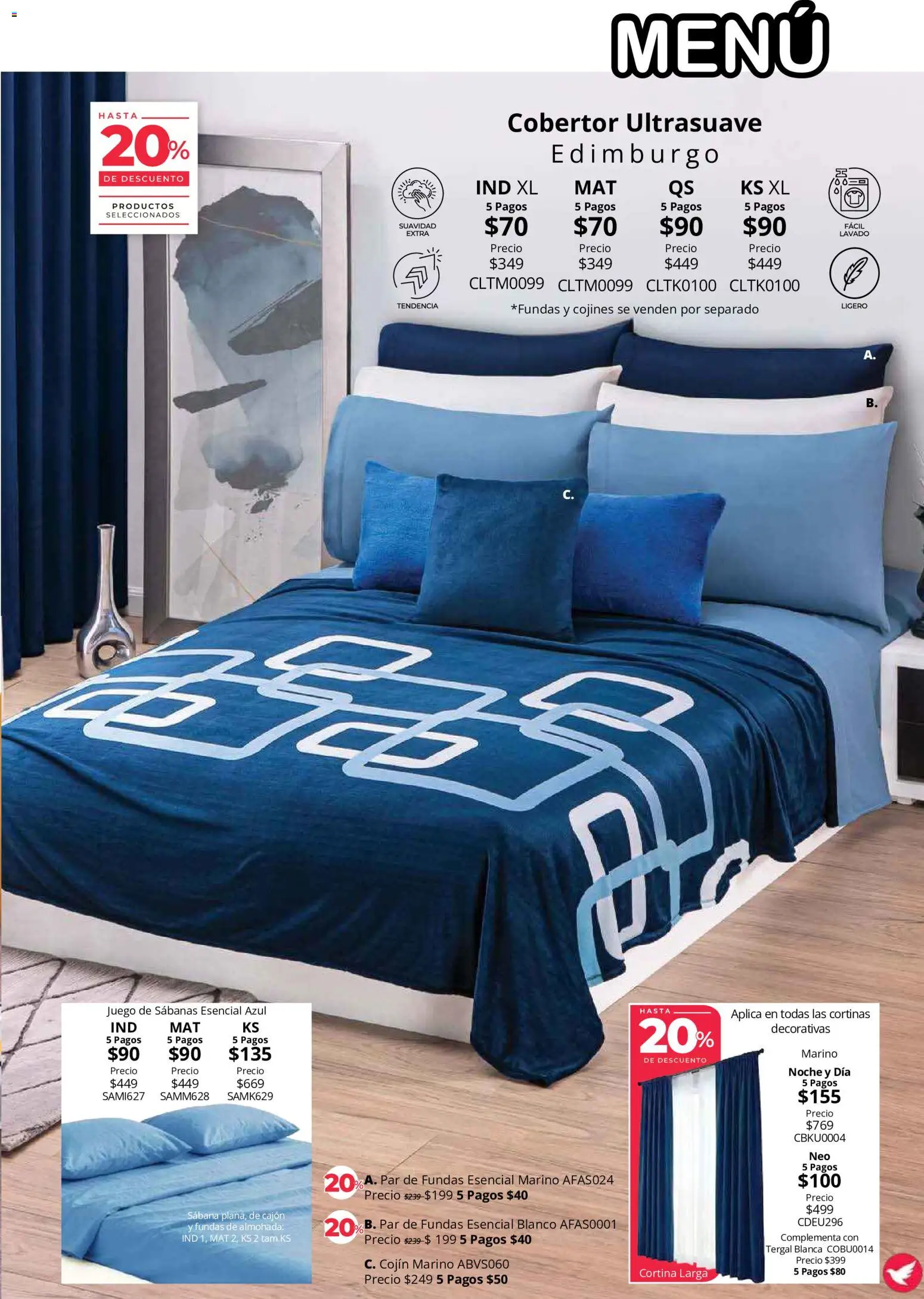 Nuevas ofertas de Colchas Concord válidas en toda la República Mexicana desde el 01/08/2026. ¡Encuentra las mejores ofertas en Colchas Concord catálogo Colección Cobertor! | Página: 106 | Productos: Cobertor, Juego, Sabanas, Cortinas