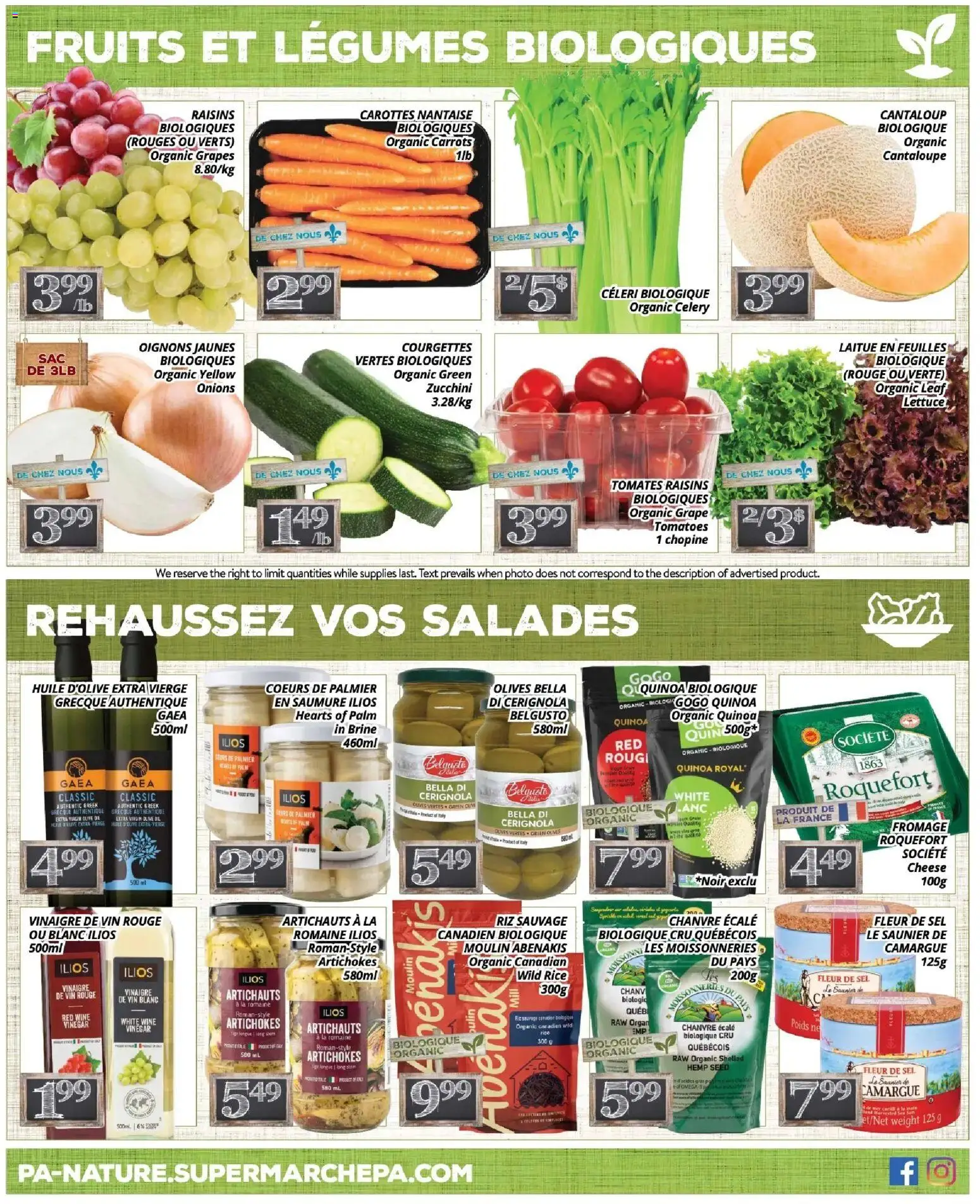 Pa Supermarché flyer valid from Aug 3, 2026 | Page: 4 | Products: White wine, Vinegar, Olive oil, Grapes