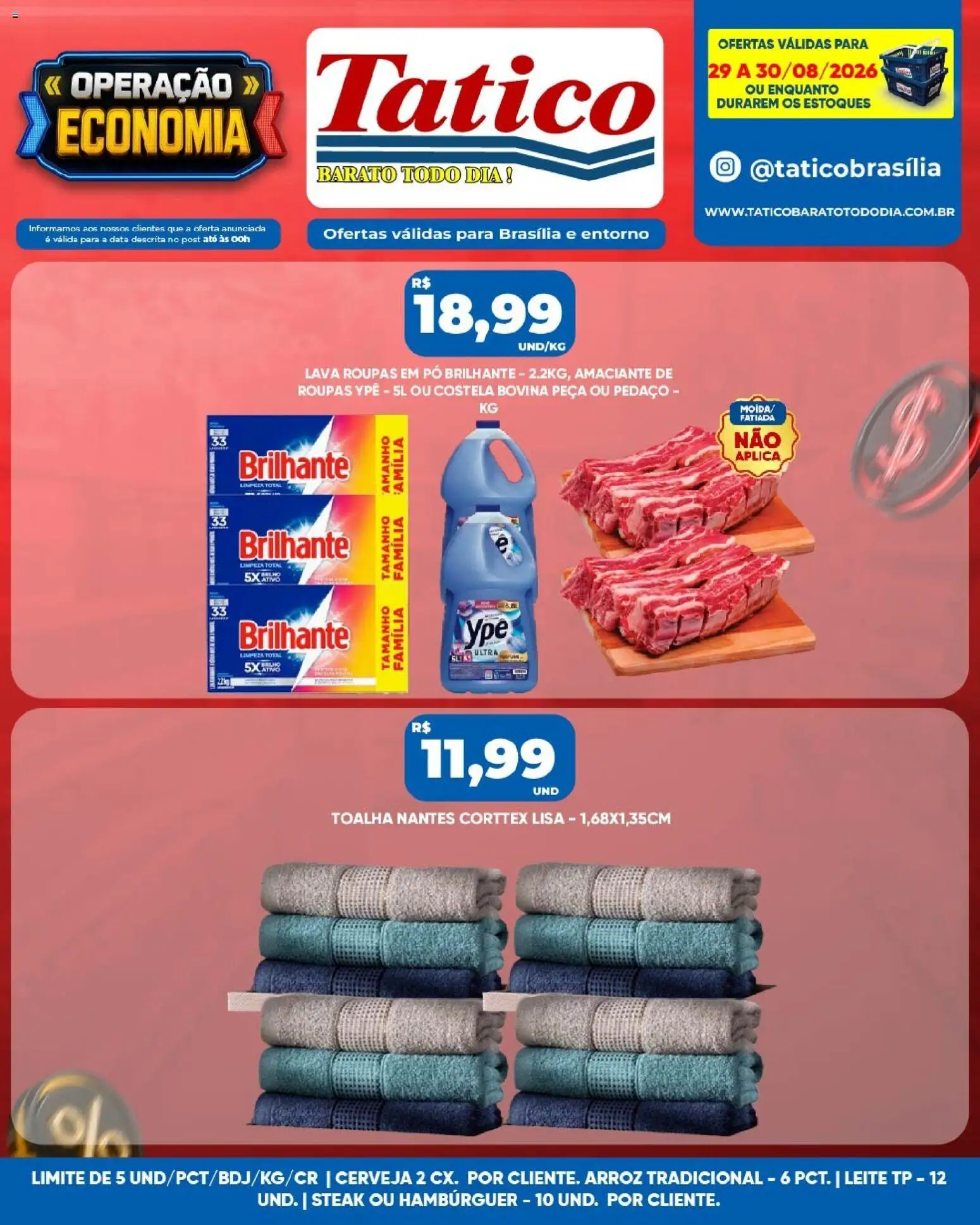 Tatico Folheto - válido de 31/08/2026 | Página: 28 | Produtos: Amaciante de roupas, Arroz, Hambúrguer, Amaciante