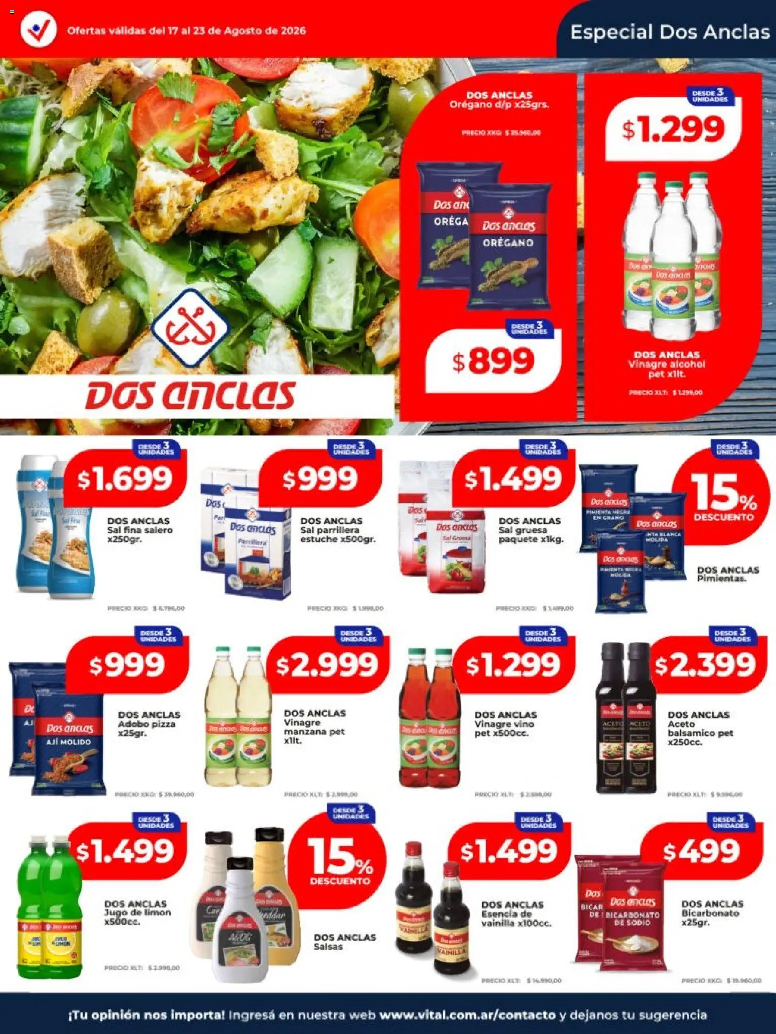 Vital - Ofertas │ válido desde el 17/08/2026 | Página: 19 | Productos: Aceto, Limón, Vino, Orégano