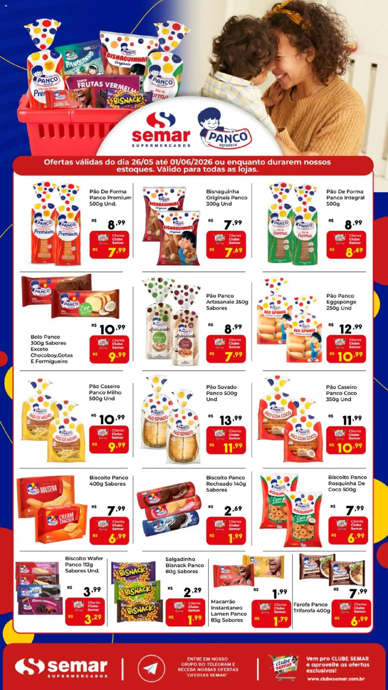 Semar Supermercado Folheto - válido de 26.05.2026 | Página: 1 | Produtos: Carne, Bolo, Pão de forma, Farofa
