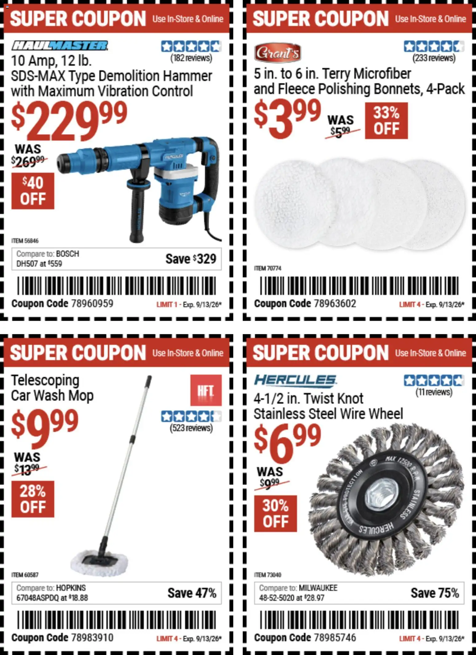 Harbor Freight Weekly Ad - valid from 08/31/2026 | Page: 15 | Products: Wire, Hammer, Mop