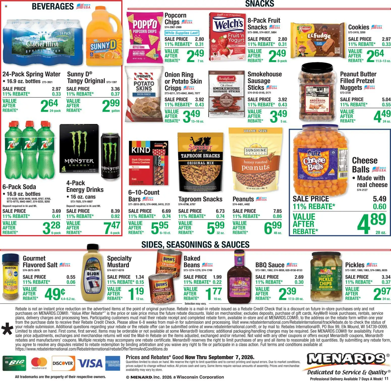 Menards Weekly Ad - valid from 08/27/2026 | Page: 18 | Products: Spring water, Butter, Mustard, Pickles