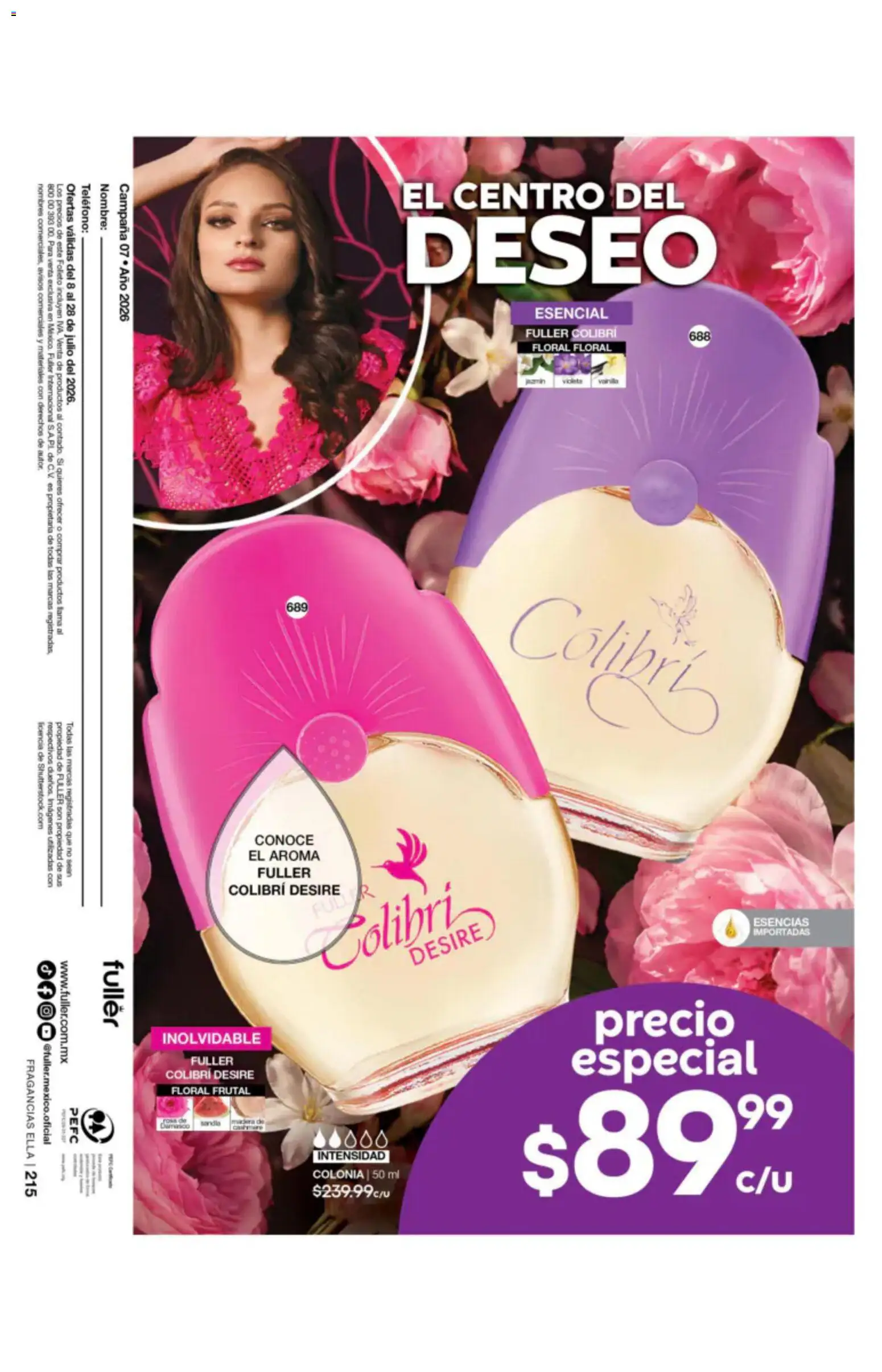 Nuevas ofertas de Fuller válidas en toda la República Mexicana desde el 08/07/2026. ¡Encuentra las mejores ofertas en Fuller campaña 7 2026! | Página: 194 | Productos: Esencias, Teléfono, Campana