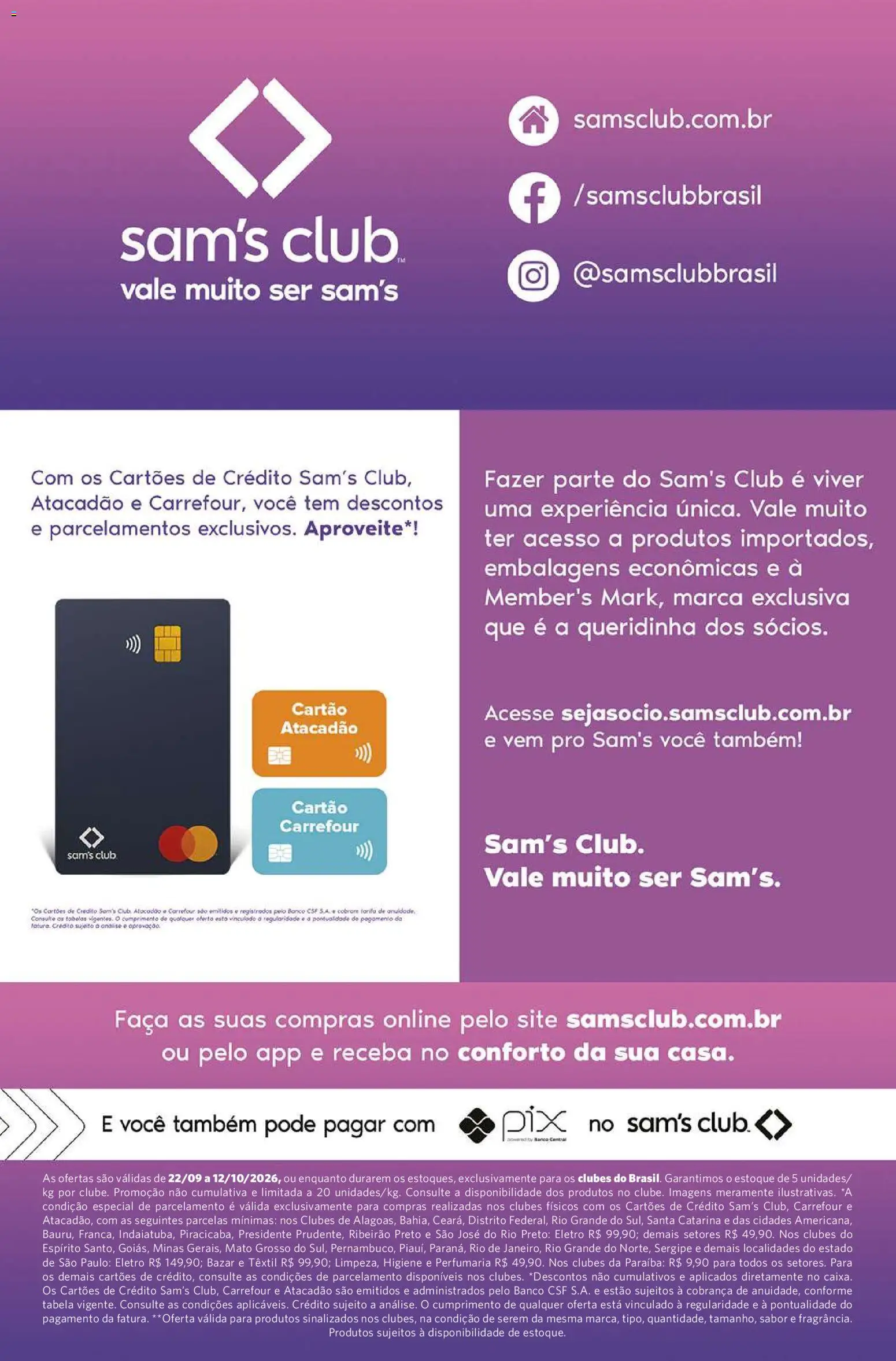 Sam's Club Folheto - válido de 22/09/2026 | Página: 8 | Produtos: Banco, Faca