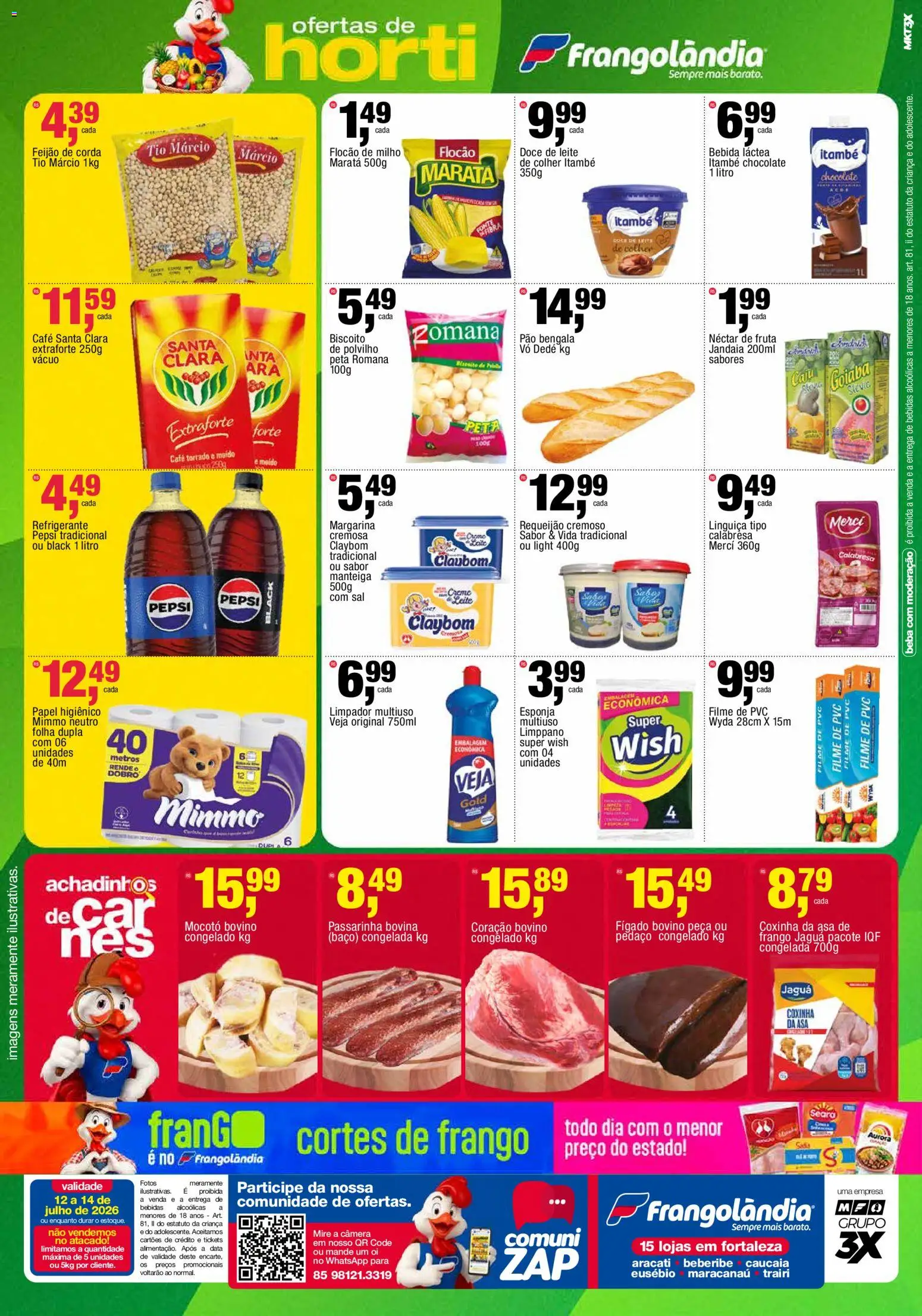 Frangolândia Folheto - válido de 12/07/2026 | Página: 2 | Produtos: Goiaba, Polvilho, Leite, Margarina