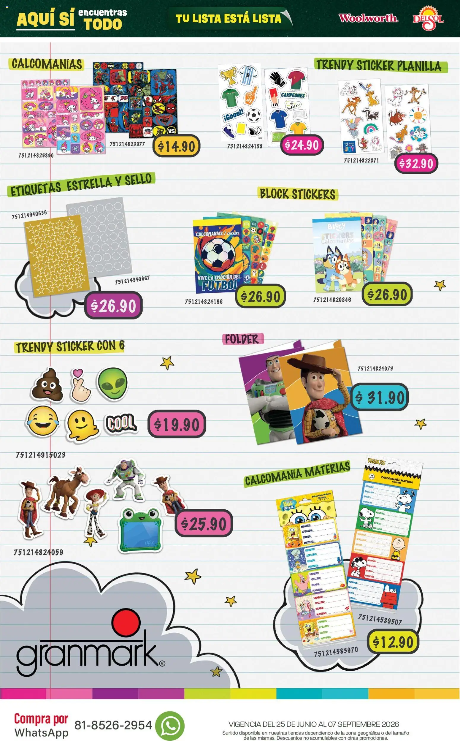 Nuevas ofertas de Del Sol y Woolworth válidas en toda la República Mexicana desde el 25/06/2026. ¡Encuentra las mejores ofertas en Del Sol y Woolworth catálogo Back To School! | Página: 5 | Productos: Esponja