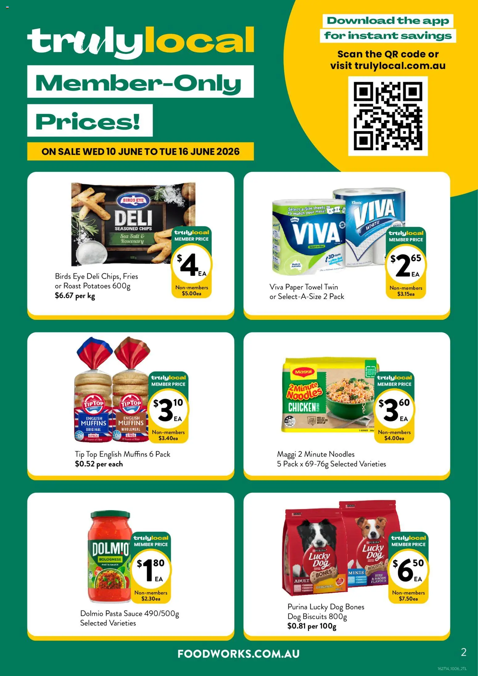 Foodworks catalogue - valid from 10.06.2026 | Page: 2 | Products: Noodles, Biscuits, Potatoes, Salt