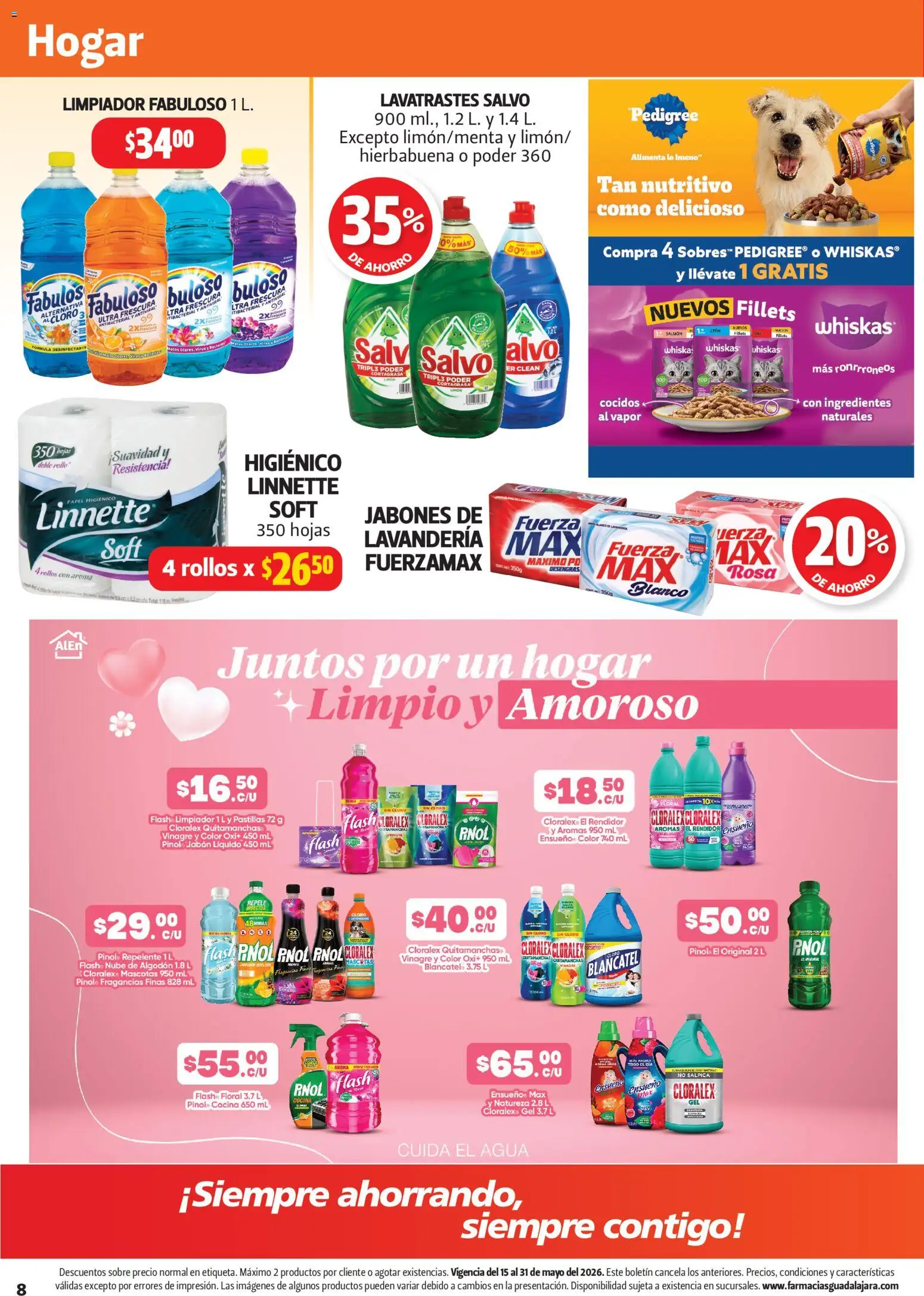 Nuevas ofertas de Farmacia Guadalajara válidas en toda la República Mexicana desde el 15.05.2026. ¡Encuentra las mejores ofertas en Farmacia Guadalajara catálogo! | Página: 8 | Productos: Quitamanchas, Vinagre, Agua, Cocina