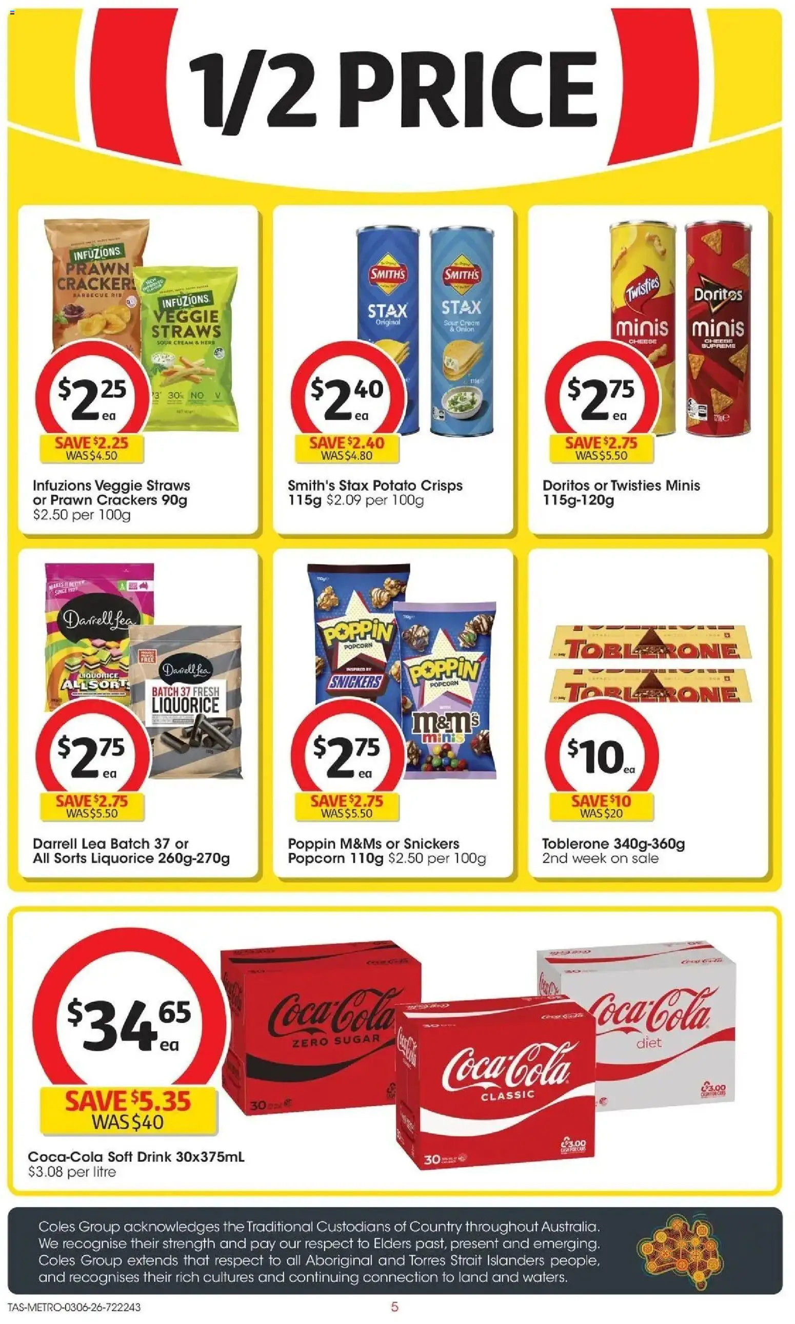 Coles catalogue - valid from 02.06.2026 | Page: 5 | Products: Crackers, Popcorn, Sugar, Straws