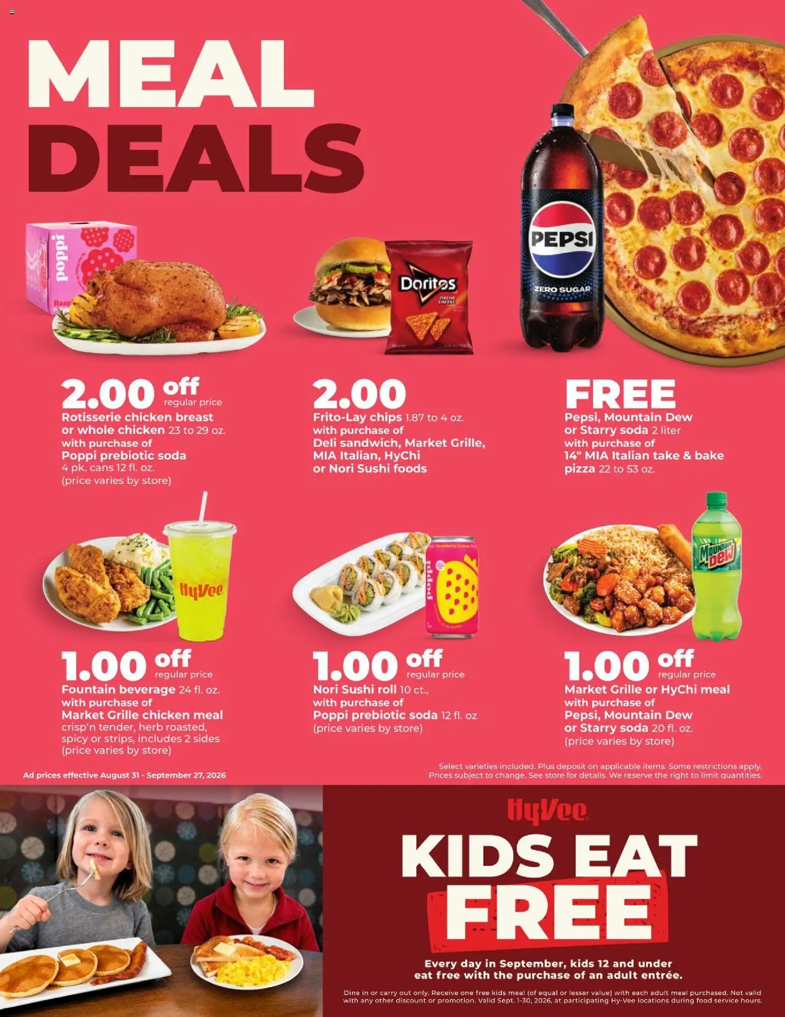 HyVee Monthly Ad - valid from 08/31/2026 | Page: 19 | Products: Sushi, Chicken, Pizza, Chips
