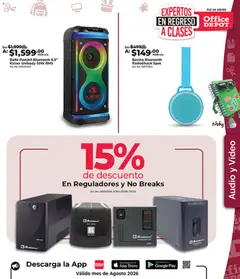 Vista previa de Office Depot catálogo, nuevo folleto de la tienda, válido en México a partir del 01/08/2026 | Página: 18 | Productos: Audio, Bocina, Bocina Bluetooth, Video