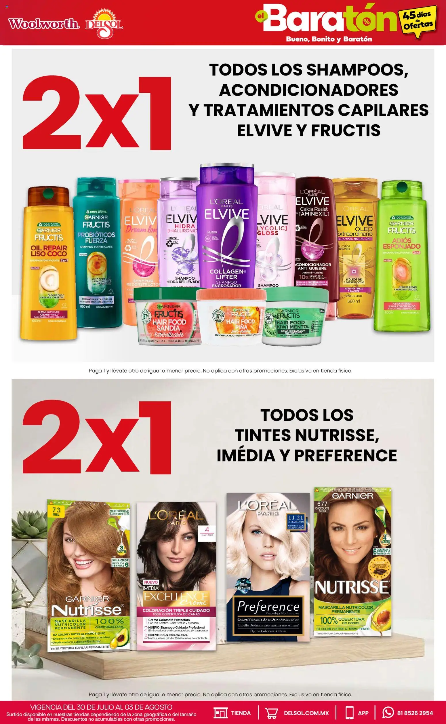 Nuevas ofertas de Del Sol y Woolworth válidas en toda la República Mexicana desde el 30/07/2026. ¡Encuentra las mejores ofertas en Del Sol y Woolworth catálogo Bueno, Bonito y Baratón! | Página: 16 | Productos: Crema, Brillo, Piña, Mascarilla