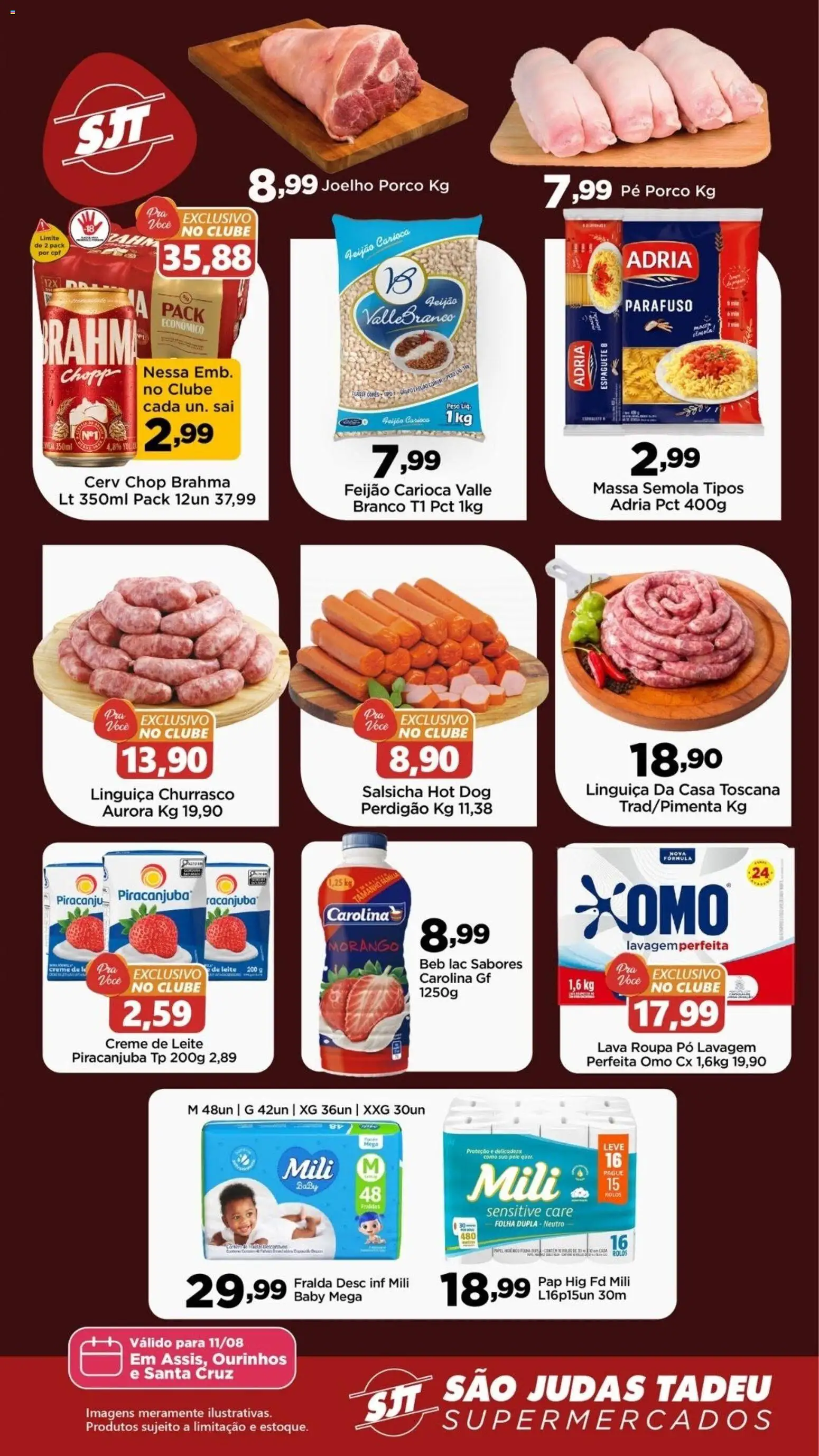 São Judas Tadeu Folheto - válido de 11/08/2026 | Página: 2 | Produtos: Pó, Salsicha, Massa, Fraldas