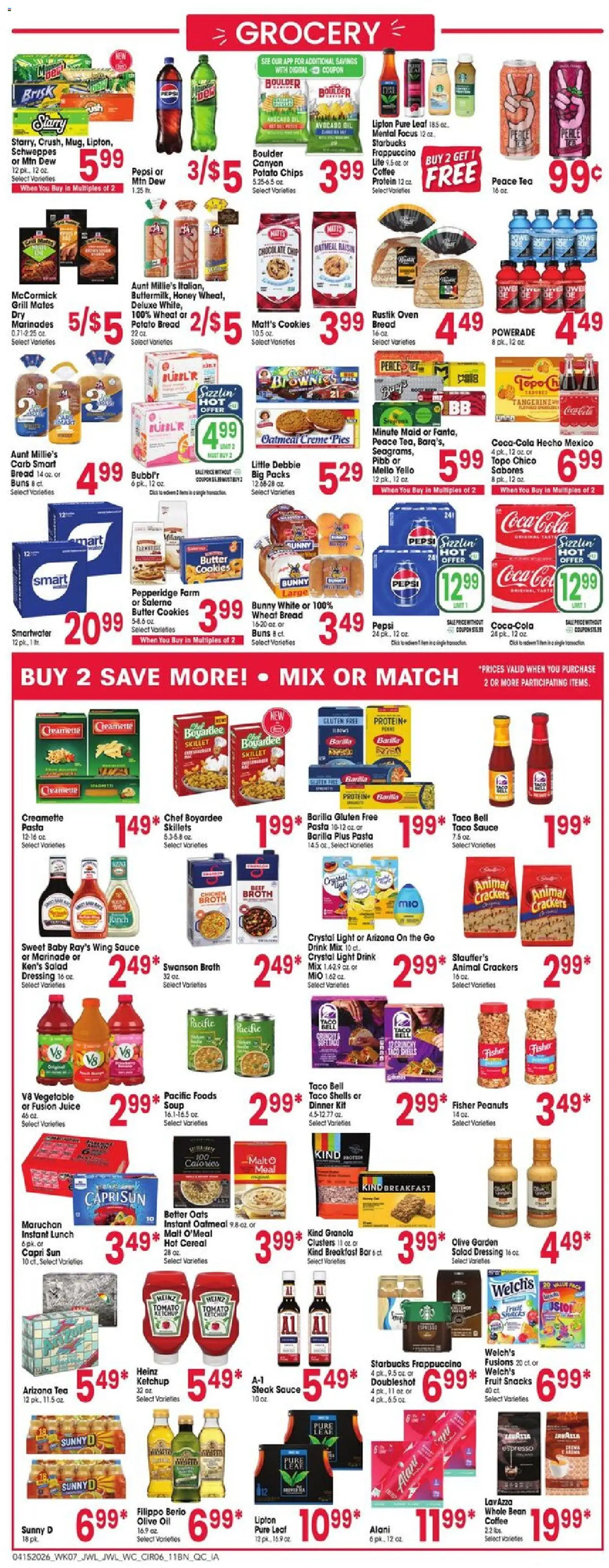 Jewel Osco Weekly Ad - IL - valid from 15.04.2026 | Page: 6 | Products: Coffee, Tea, Pasta, Chocolate Chip