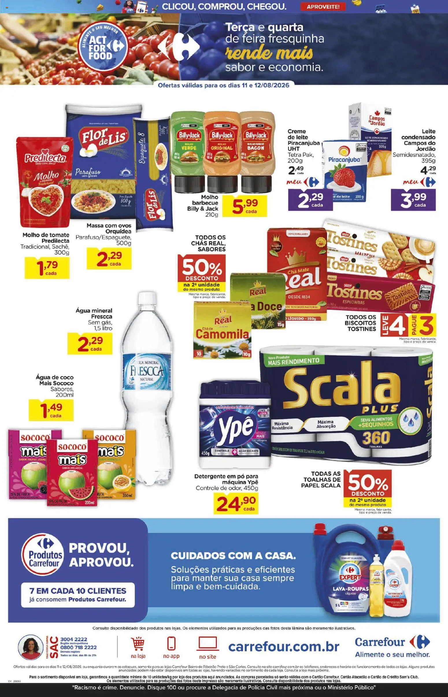 Carrefour Bairro Folheto - válido de 11/08/2026 | Página: 3 | Produtos: Melancia, Chá, Alimentos, Bacon